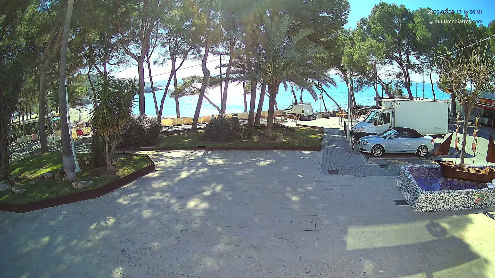 Peguera, Platja Gran de Tora Beach  Playa 5 Live Cam - Sierra de Tramontana, Mallorca, Islas Baleares (Balearic Islands), Spain