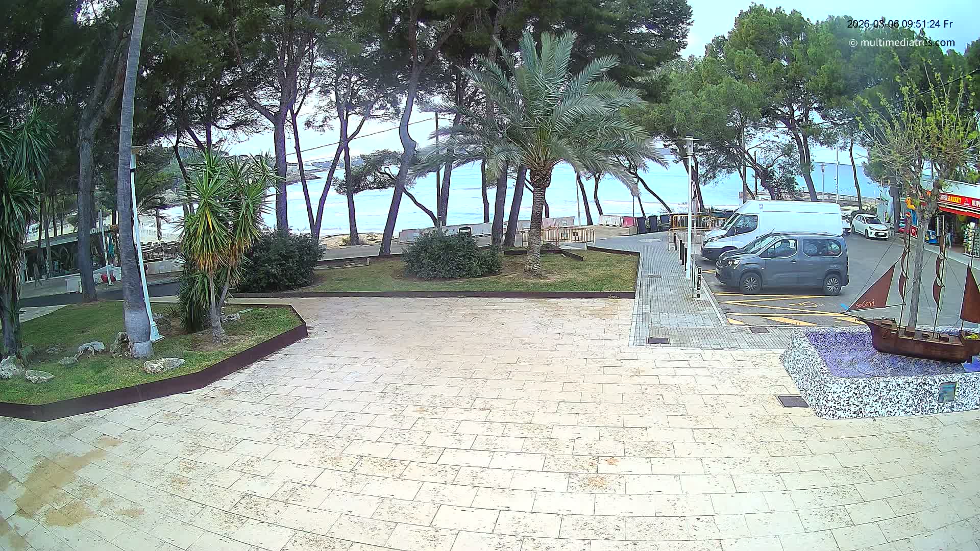 Peguera, Platja Gran de Tora Beach  Playa 5 Live Cam - Sierra de Tramontana, Mallorca, Islas Baleares (Balearic Islands), Spain