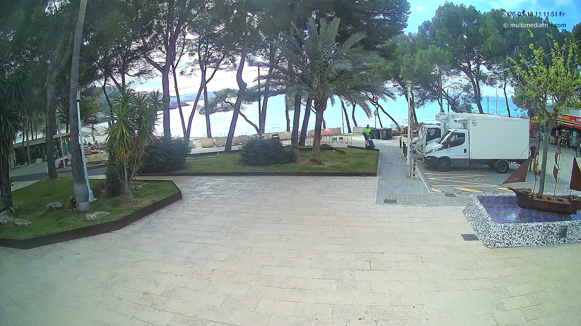 Peguera, Platja Gran de Tora Beach  Playa 5 Live Cam - Sierra de Tramontana, Mallorca, Islas Baleares (Balearic Islands), Spain