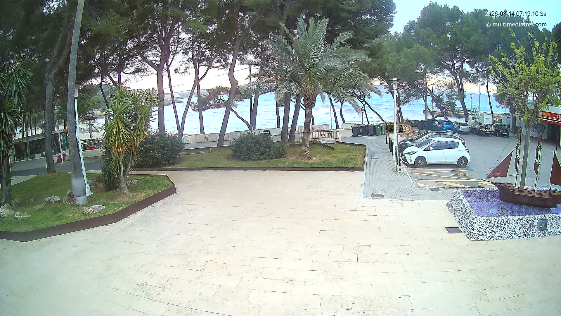 Peguera, Platja Gran de Tora Beach  Playa 5 Live Cam - Sierra de Tramontana, Mallorca, Islas Baleares (Balearic Islands), Spain