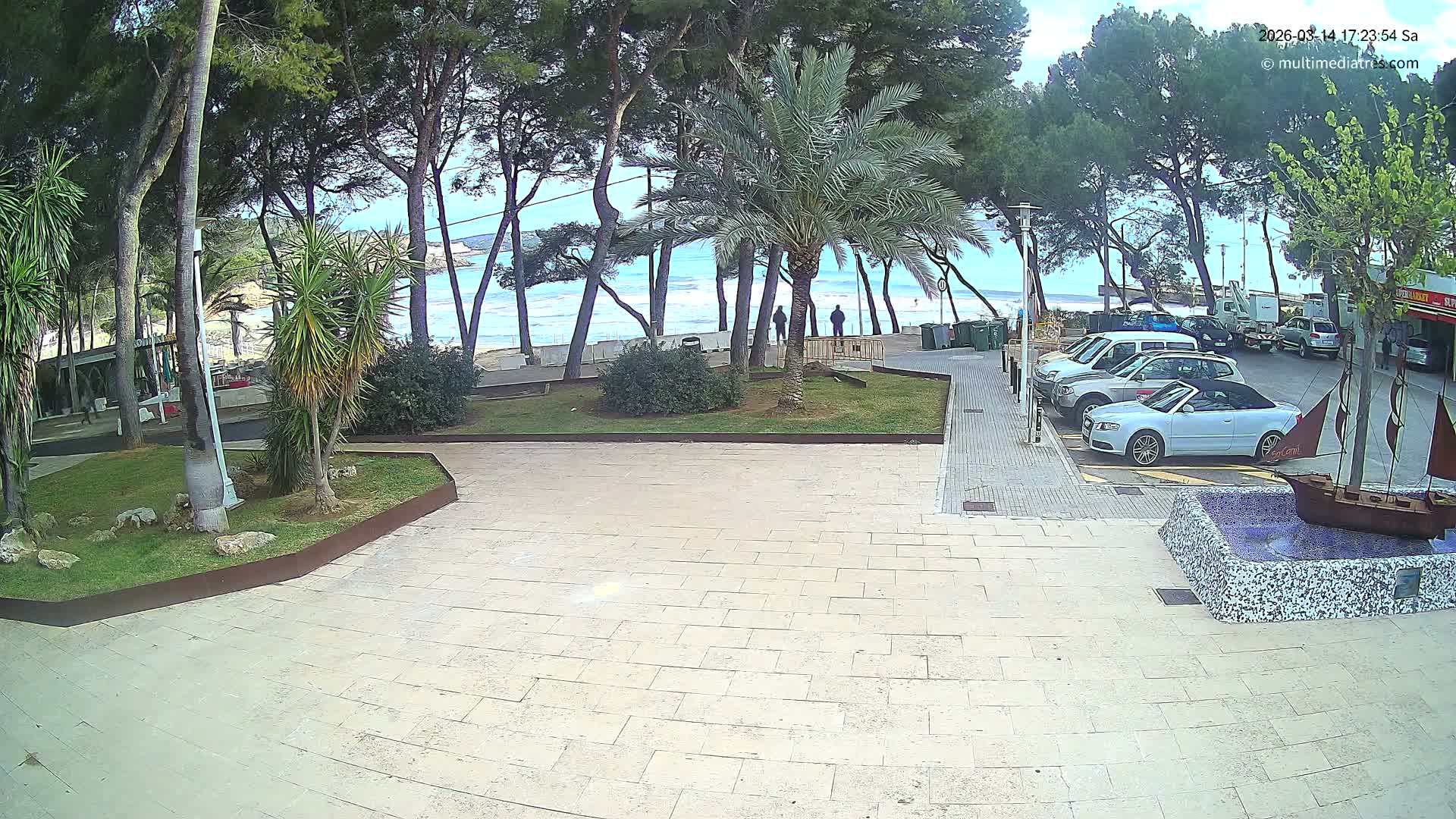 Peguera, Platja Gran de Tora Beach  Playa 5 Live Cam - Sierra de Tramontana, Mallorca, Islas Baleares (Balearic Islands), Spain