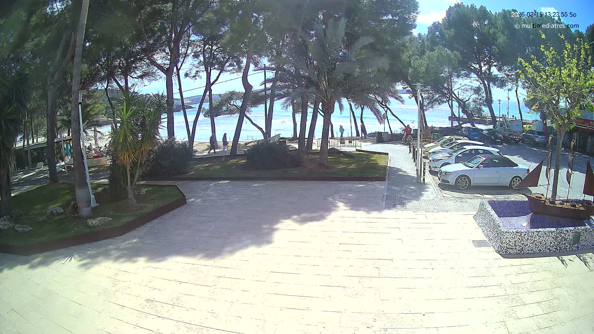 Peguera, Platja Gran de Tora Beach  Playa 5 Live Cam - Sierra de Tramontana, Mallorca, Islas Baleares (Balearic Islands), Spain