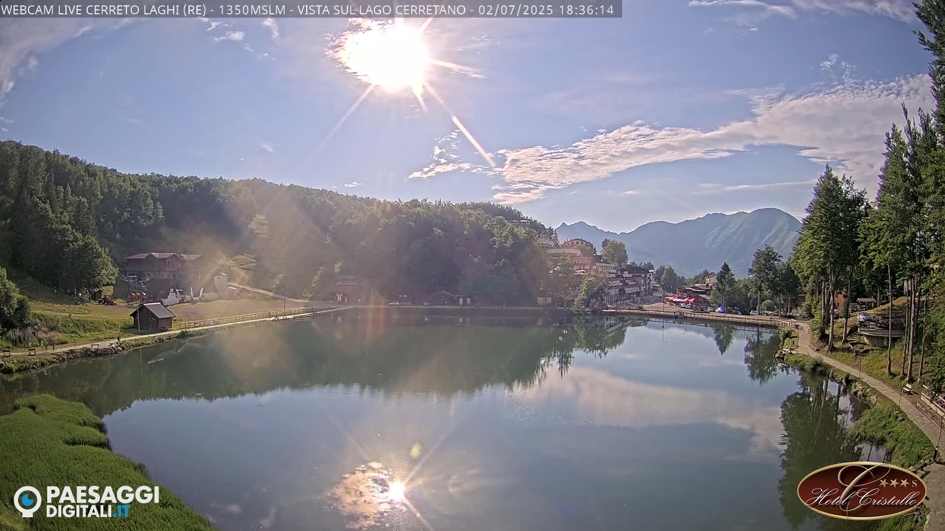 Cerreto Laghi Lake & Alpe di Succiso (Alp of Succiso Mount) Panaromic Live Cam -  Reggio Emilia, Emilia-Romagna, Italy