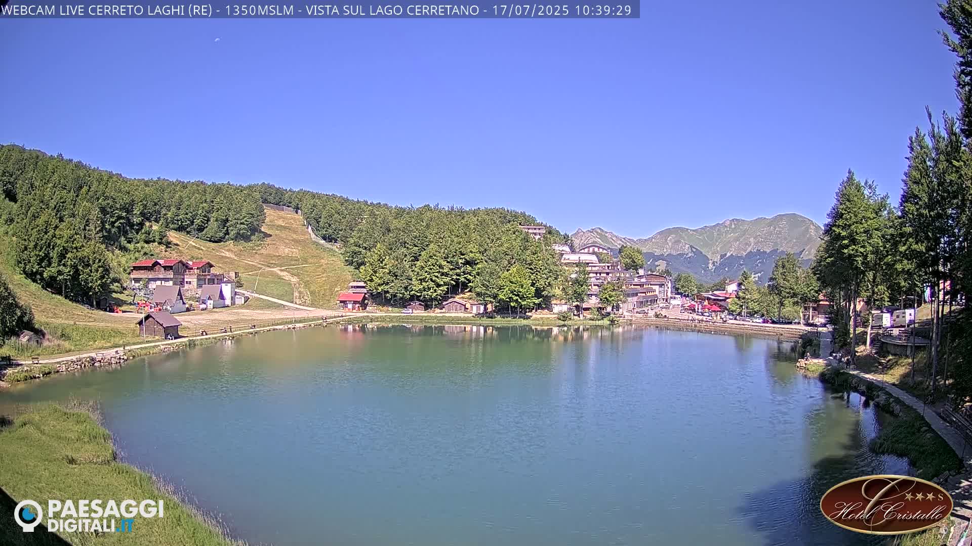 Cerreto Laghi Lake & Alpe di Succiso (Alp of Succiso Mount) Panaromic Live Cam -  Reggio Emilia, Emilia-Romagna, Italy