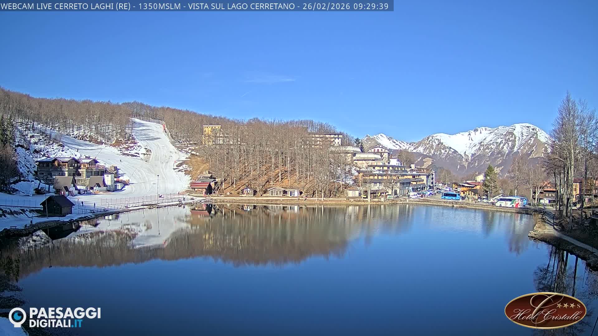 Cerreto Laghi Lake & Alpe di Succiso (Alp of Succiso Mount) Panaromic Live Cam -  Reggio Emilia, Emilia-Romagna, Italy