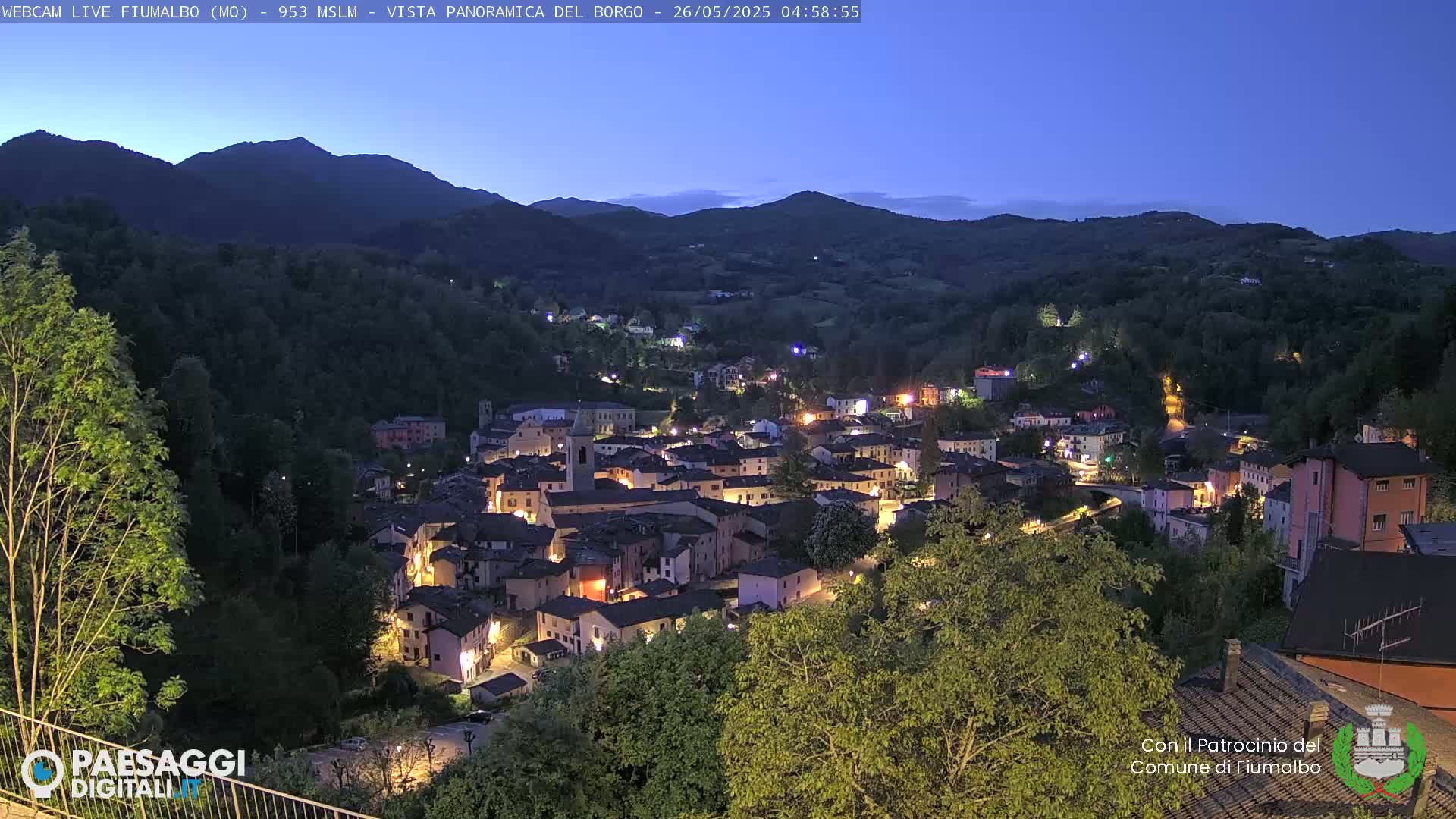 Fiumalbo -Dogana Village (Comune) Skyline Live Cam - Modena, Emilia-Romagna, Italia