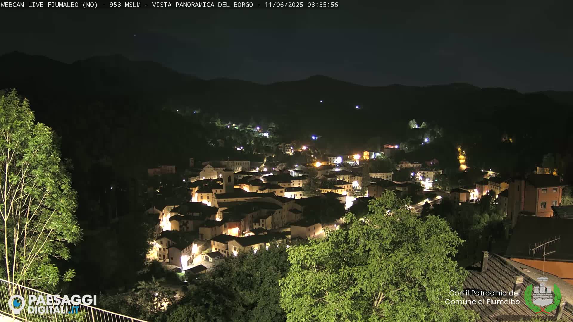 Fiumalbo -Dogana Village (Comune) Skyline Live Cam - Modena, Emilia-Romagna, Italia