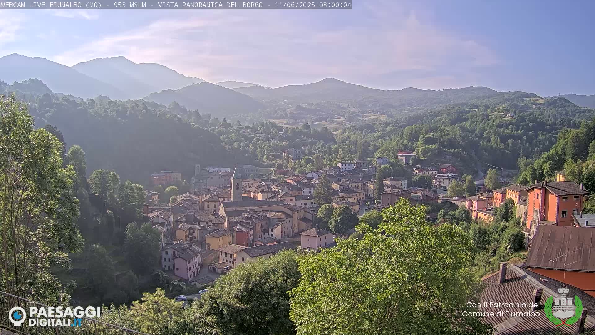 Fiumalbo -Dogana Village (Comune) Skyline Live Cam - Modena, Emilia-Romagna, Italia
