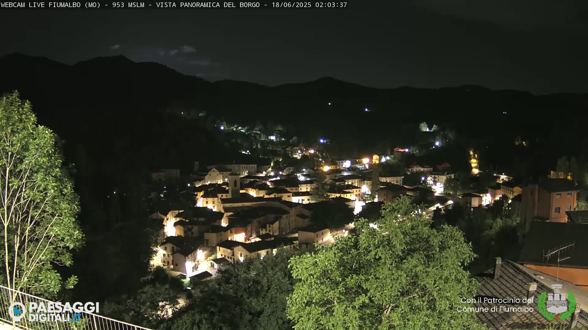 Fiumalbo -Dogana Village (Comune) Skyline Live Cam - Modena, Emilia-Romagna, Italia