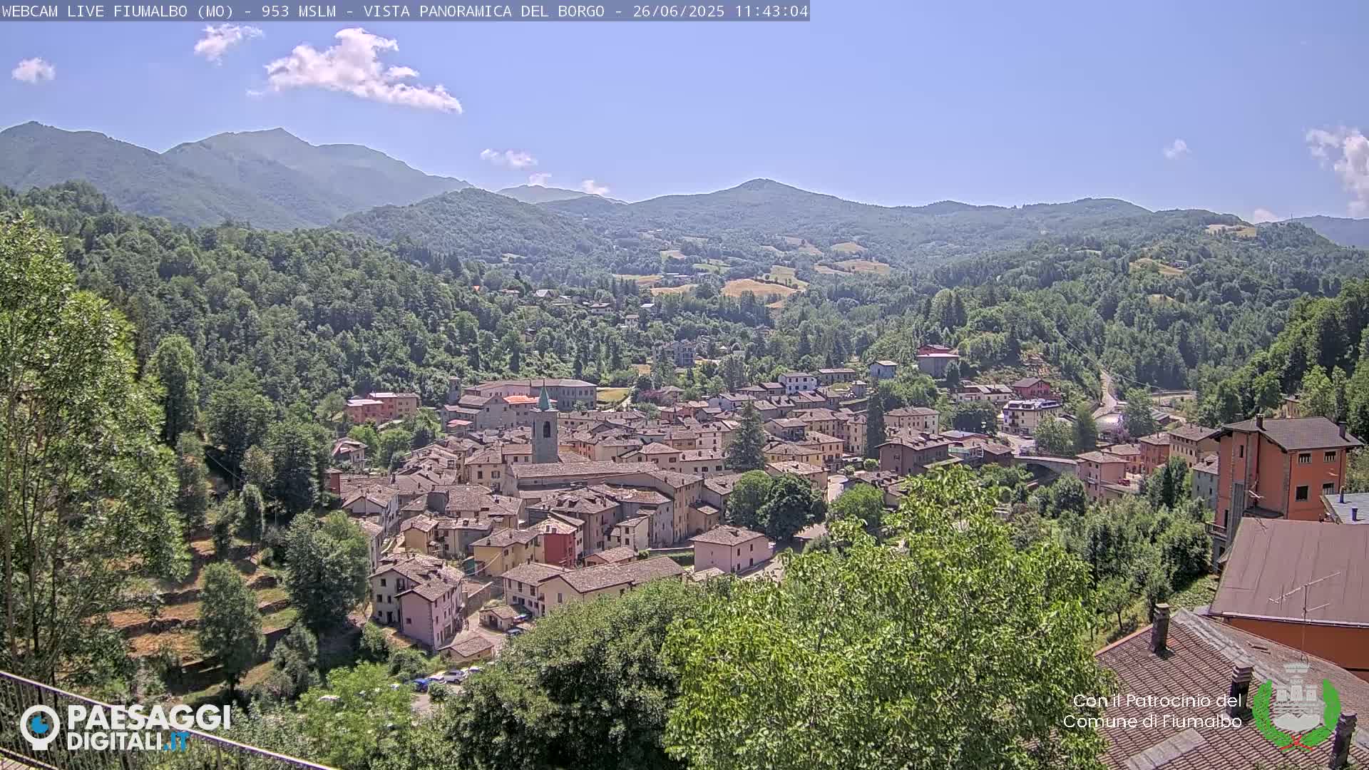Fiumalbo -Dogana Village (Comune) Skyline Live Cam - Modena, Emilia-Romagna, Italia