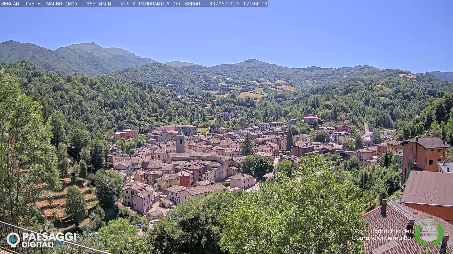 Fiumalbo -Dogana Village (Comune) Skyline Live Cam - Modena, Emilia-Romagna, Italia