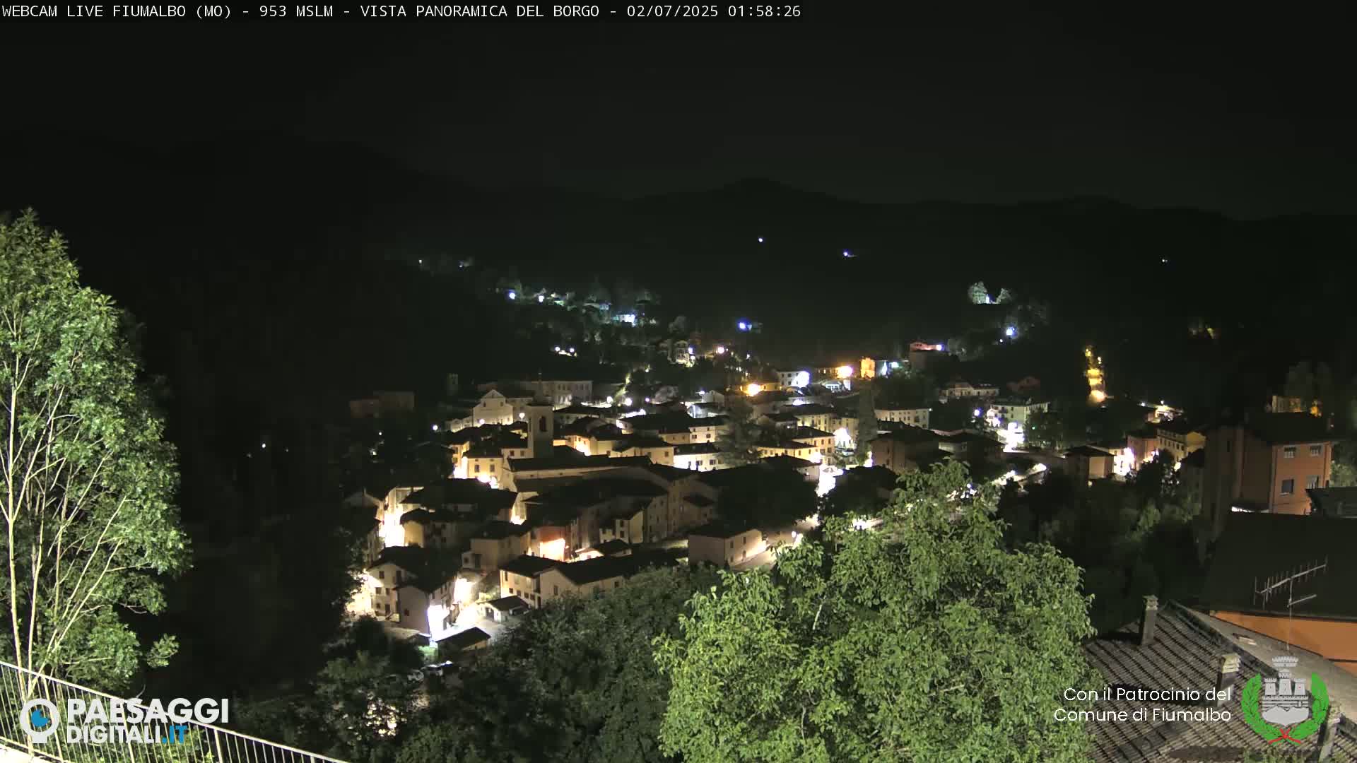Fiumalbo -Dogana Village (Comune) Skyline Live Cam - Modena, Emilia-Romagna, Italia