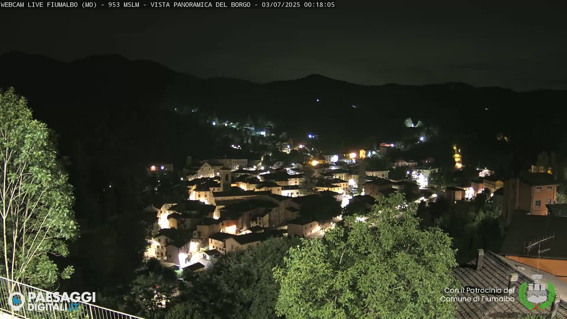 Fiumalbo -Dogana Village (Comune) Skyline Live Cam - Modena, Emilia-Romagna, Italia
