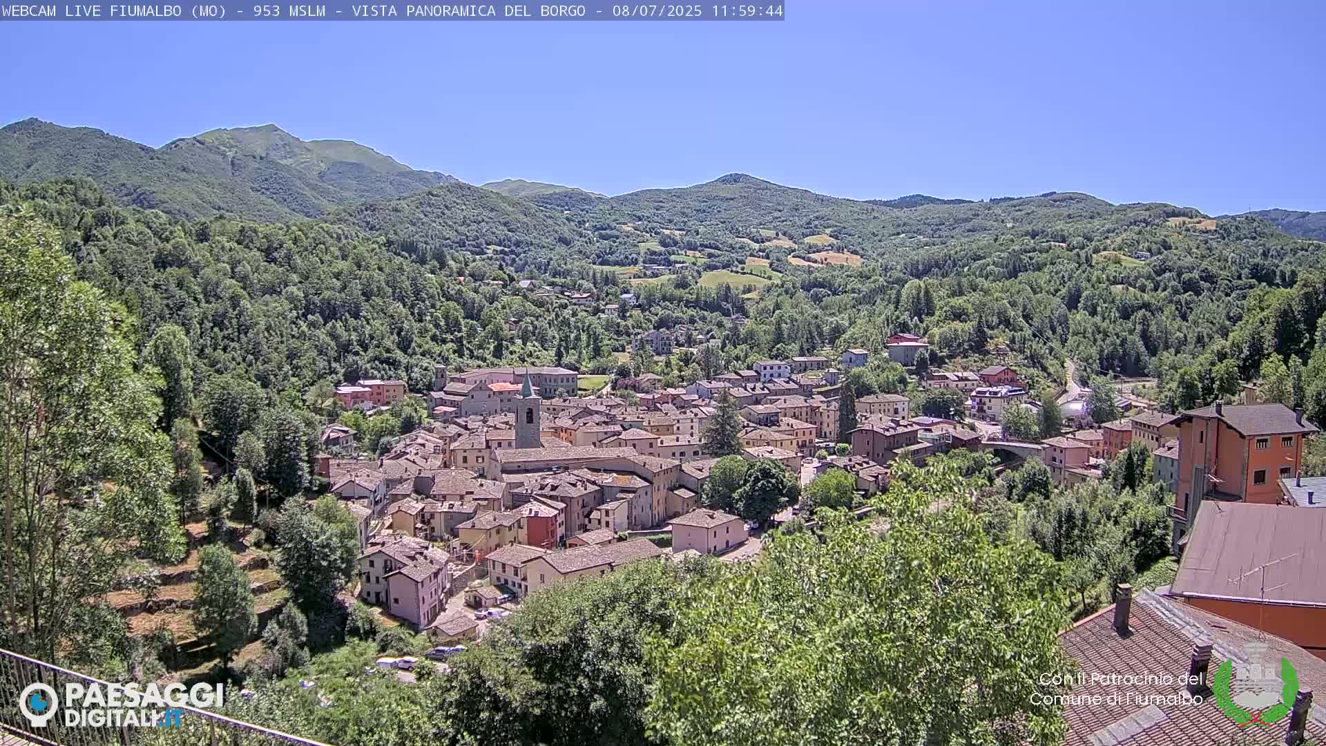Fiumalbo -Dogana Village (Comune) Skyline Live Cam - Modena, Emilia-Romagna, Italia