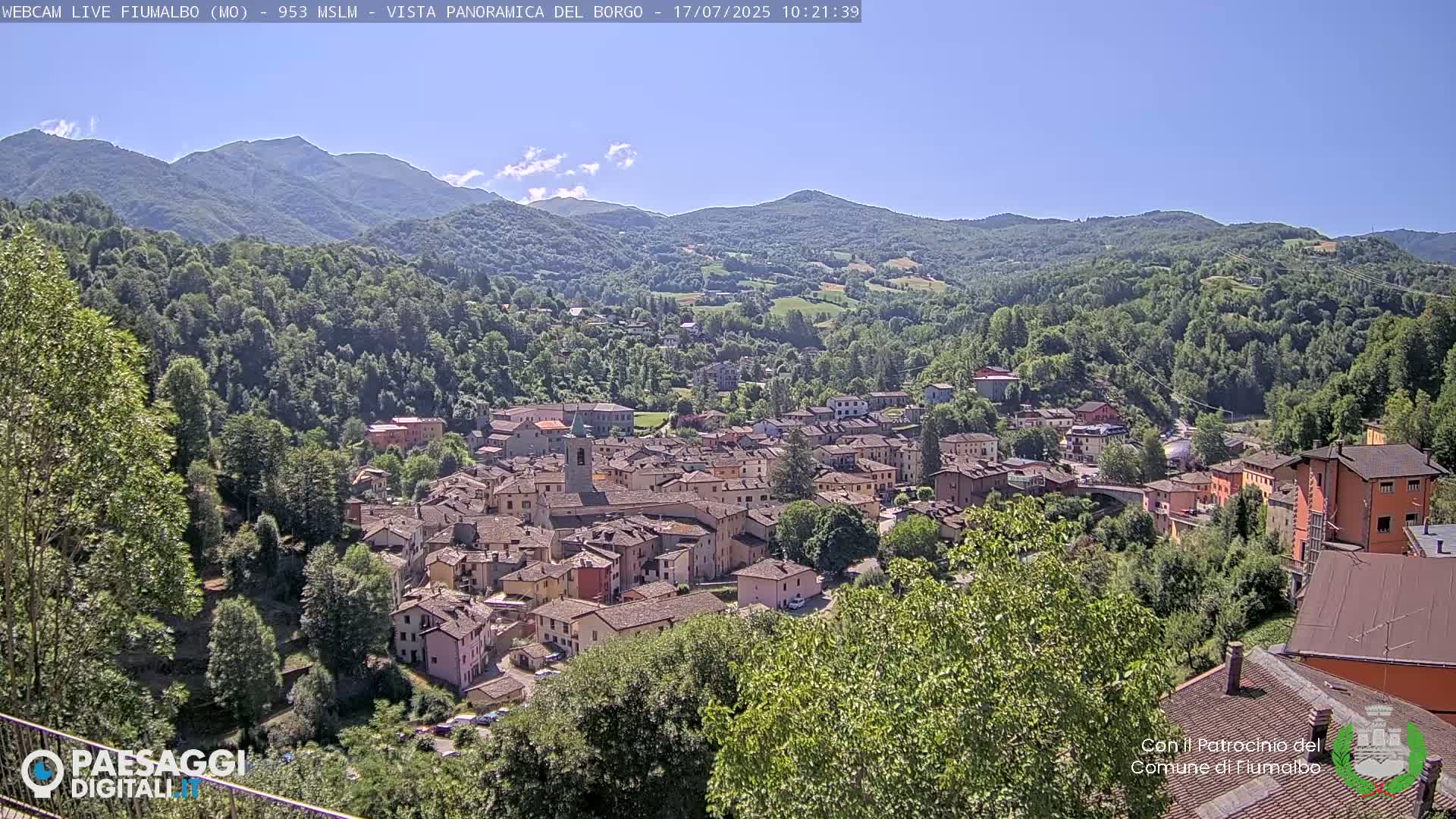Fiumalbo -Dogana Village (Comune) Skyline Live Cam - Modena, Emilia-Romagna, Italia