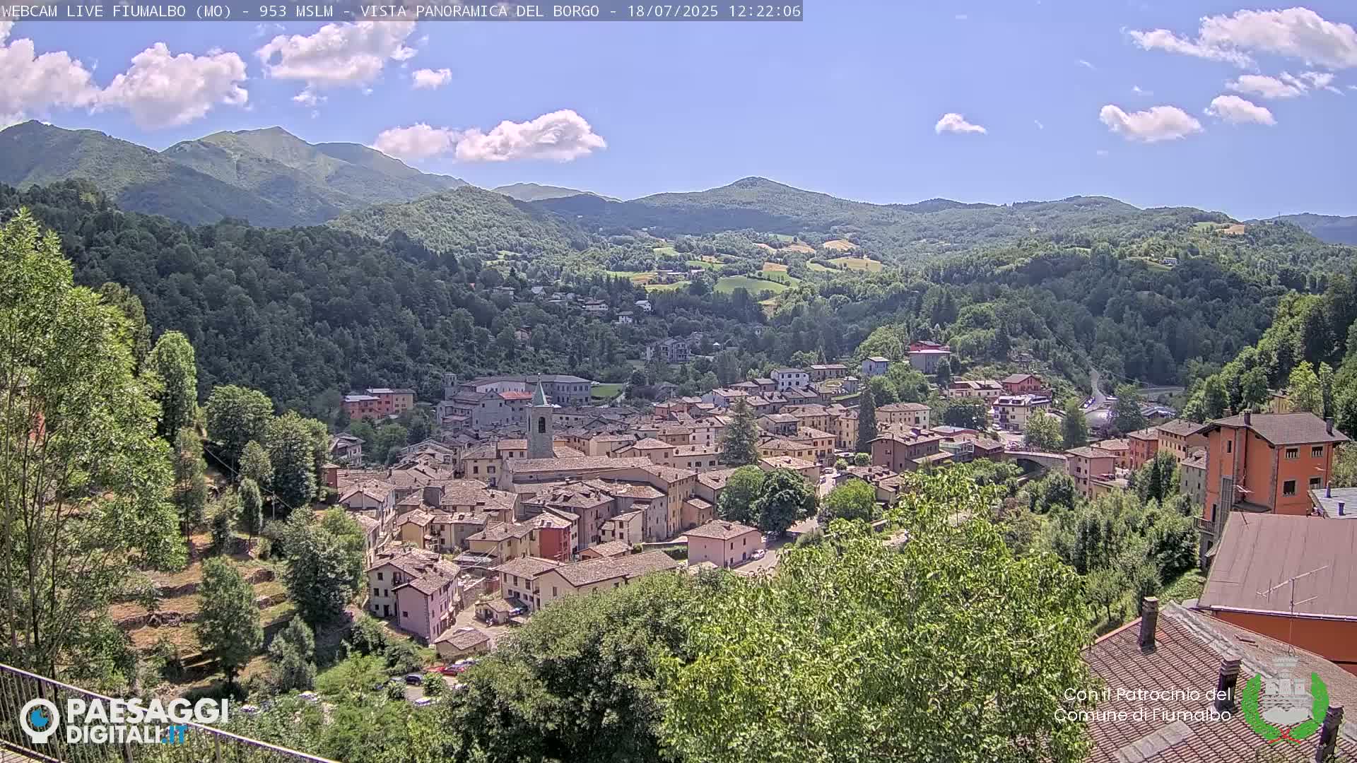 Fiumalbo -Dogana Village (Comune) Skyline Live Cam - Modena, Emilia-Romagna, Italia