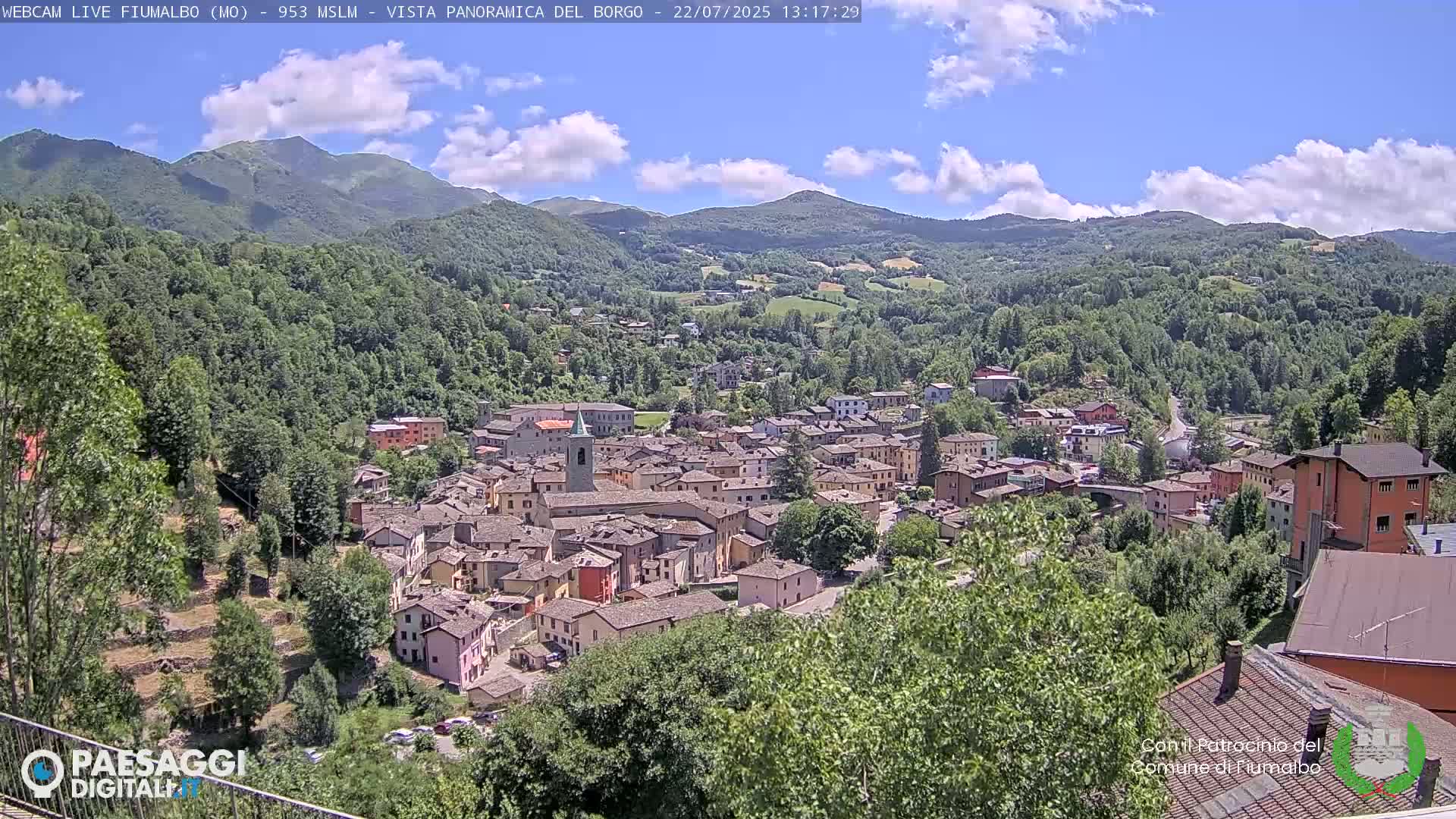 Fiumalbo -Dogana Village (Comune) Skyline Live Cam - Modena, Emilia-Romagna, Italia