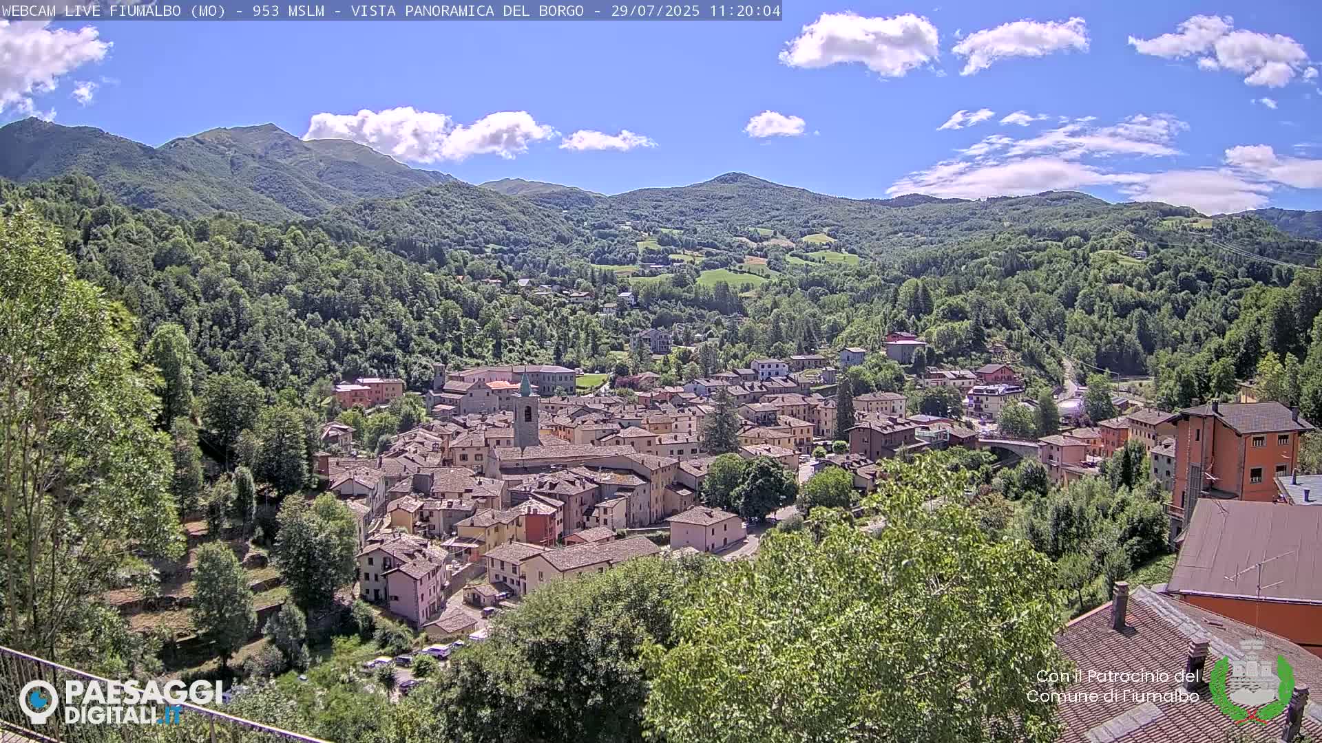 Fiumalbo -Dogana Village (Comune) Skyline Live Cam - Modena, Emilia-Romagna, Italia
