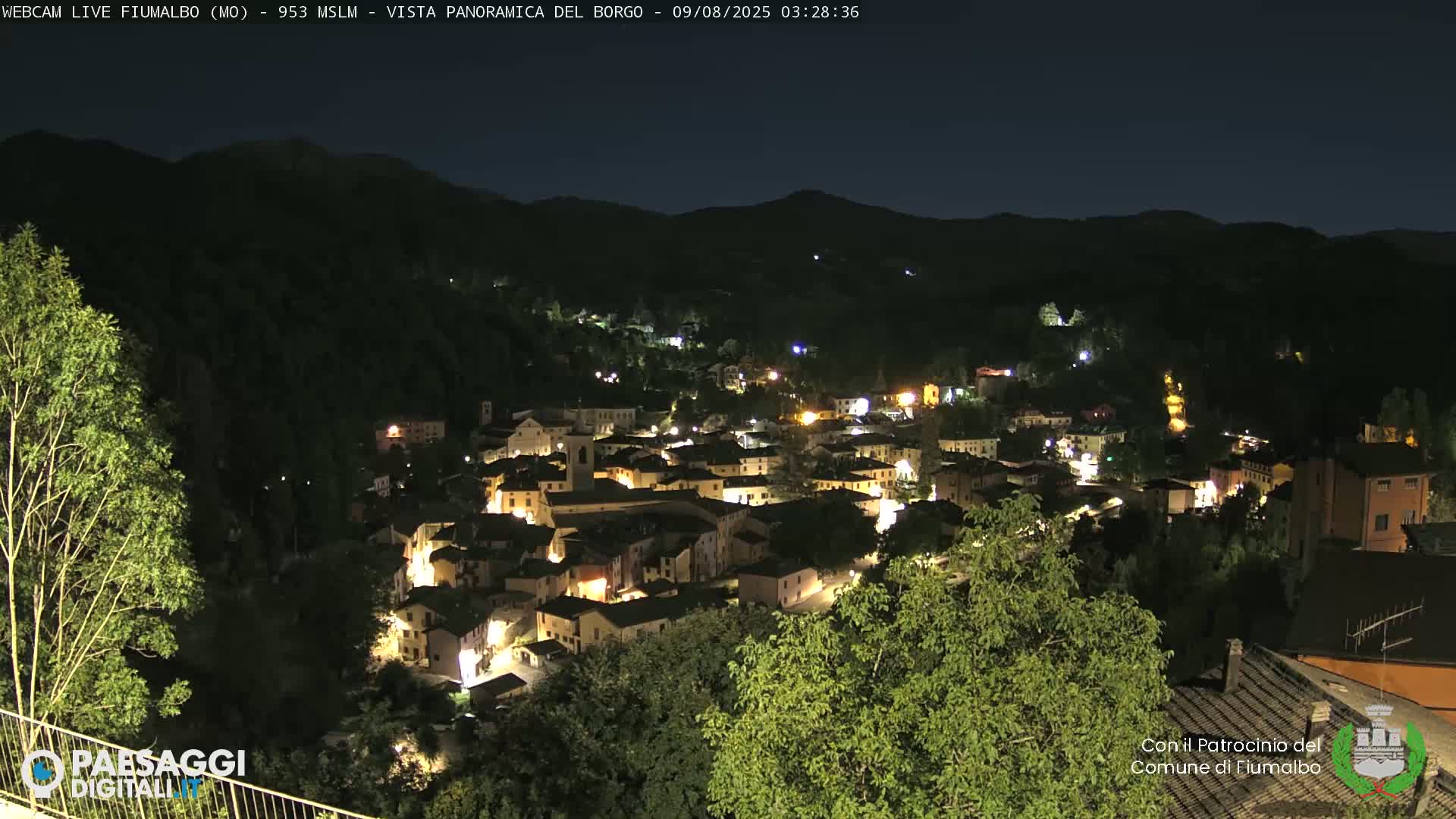 Fiumalbo -Dogana Village (Comune) Skyline Live Cam - Modena, Emilia-Romagna, Italia
