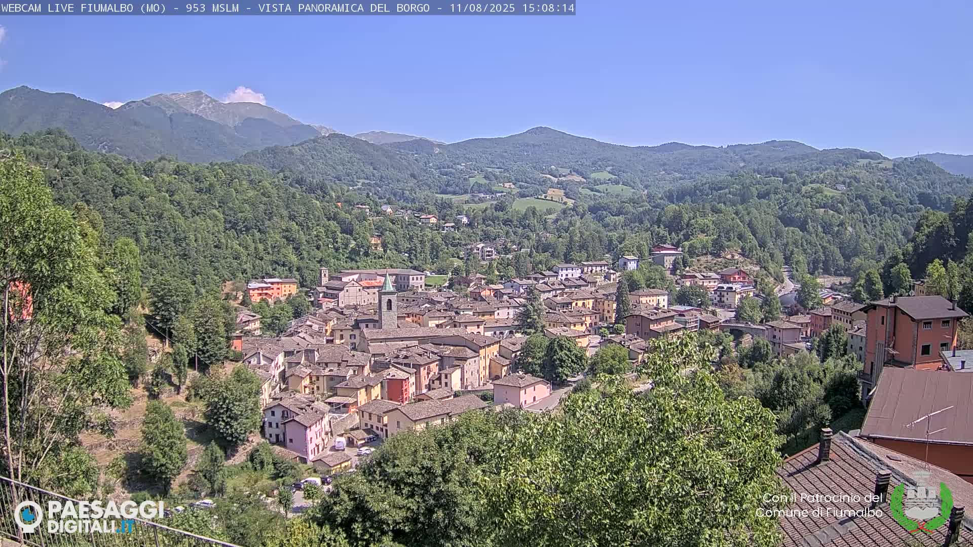 Fiumalbo -Dogana Village (Comune) Skyline Live Cam - Modena, Emilia-Romagna, Italia