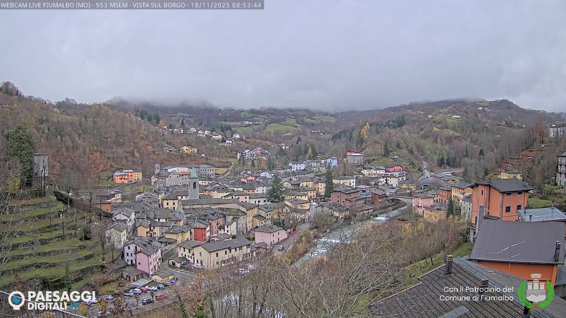 Fiumalbo -Dogana Village (Comune) Skyline Live Cam - Modena, Emilia-Romagna, Italia