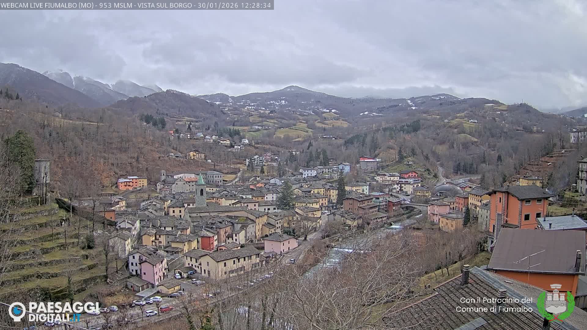 Fiumalbo -Dogana Village (Comune) Skyline Live Cam - Modena, Emilia-Romagna, Italia