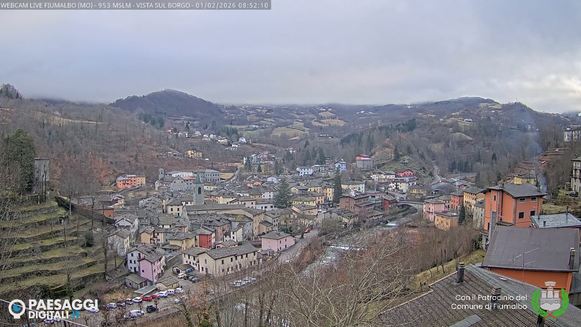 Fiumalbo -Dogana Village (Comune) Skyline Live Cam - Modena, Emilia-Romagna, Italia