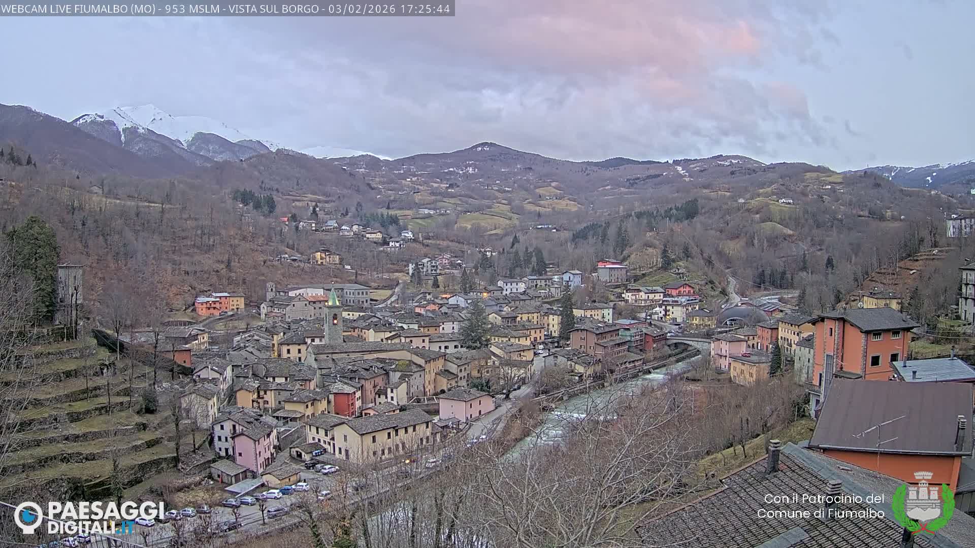 Fiumalbo -Dogana Village (Comune) Skyline Live Cam - Modena, Emilia-Romagna, Italia