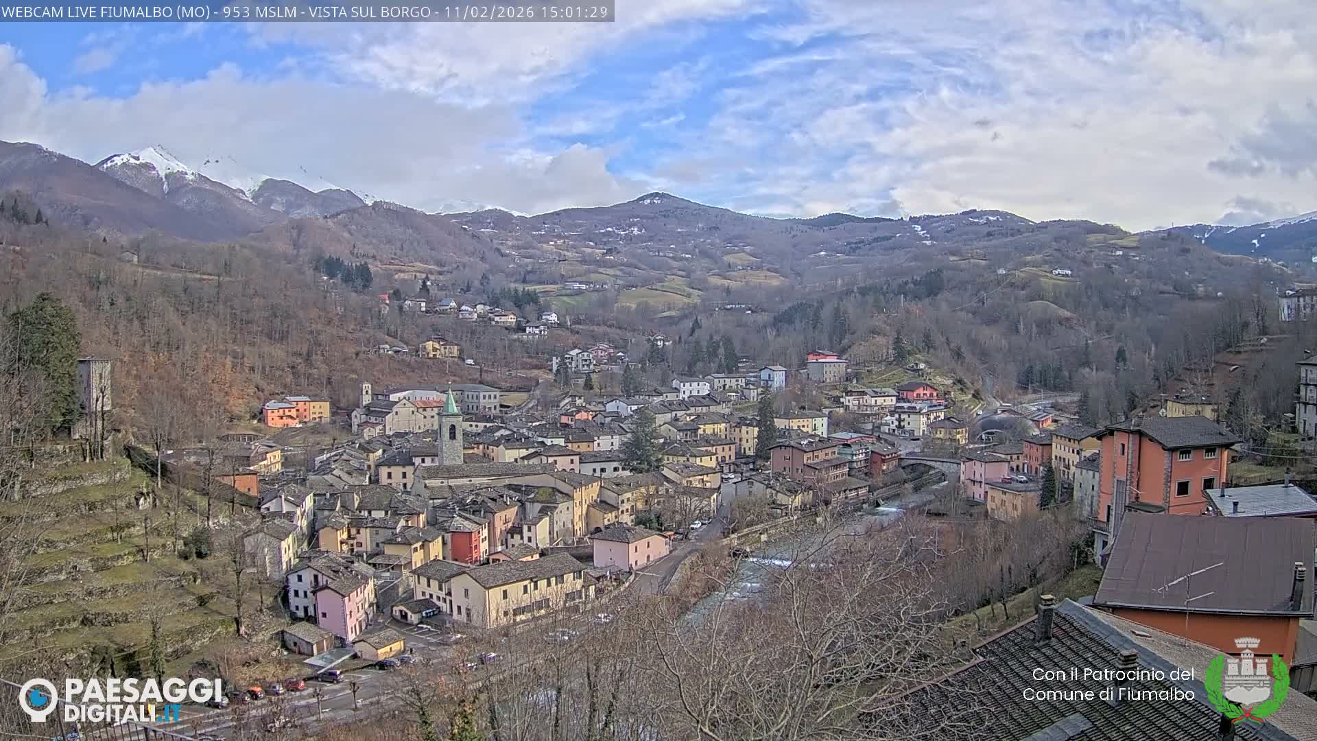 Fiumalbo -Dogana Village (Comune) Skyline Live Cam - Modena, Emilia-Romagna, Italia