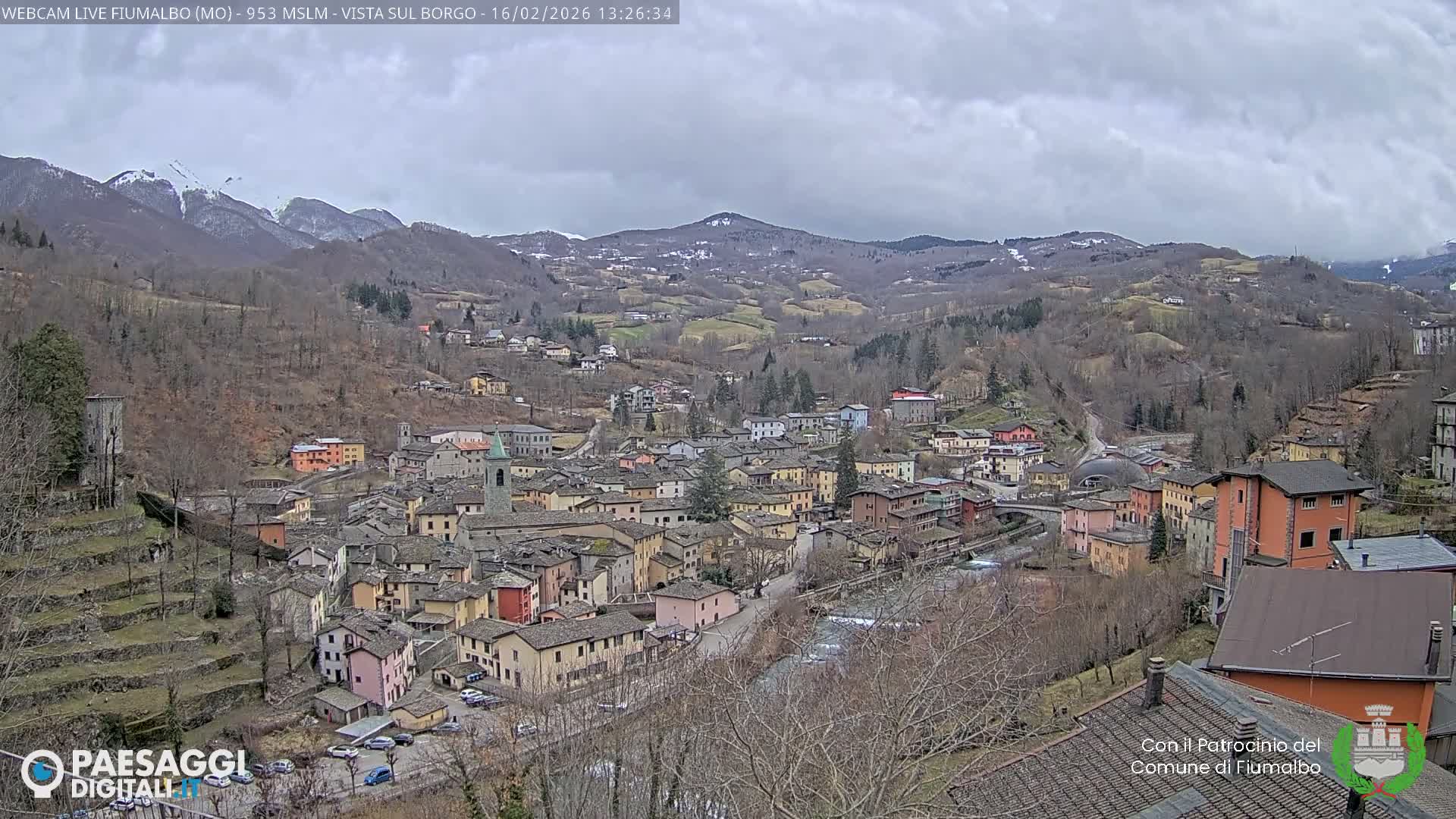 Fiumalbo -Dogana Village (Comune) Skyline Live Cam - Modena, Emilia-Romagna, Italia