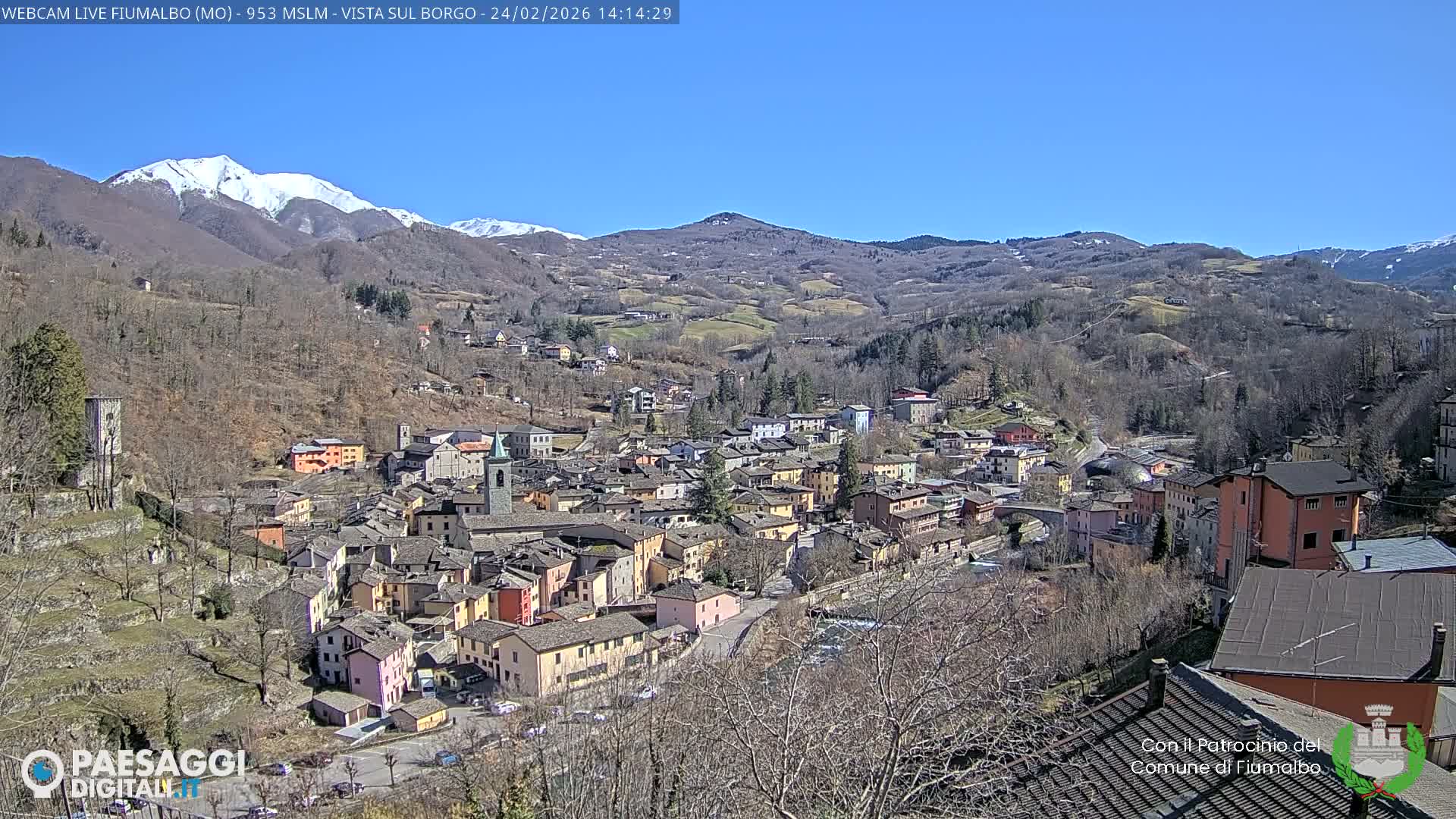 Fiumalbo -Dogana Village (Comune) Skyline Live Cam - Modena, Emilia-Romagna, Italia