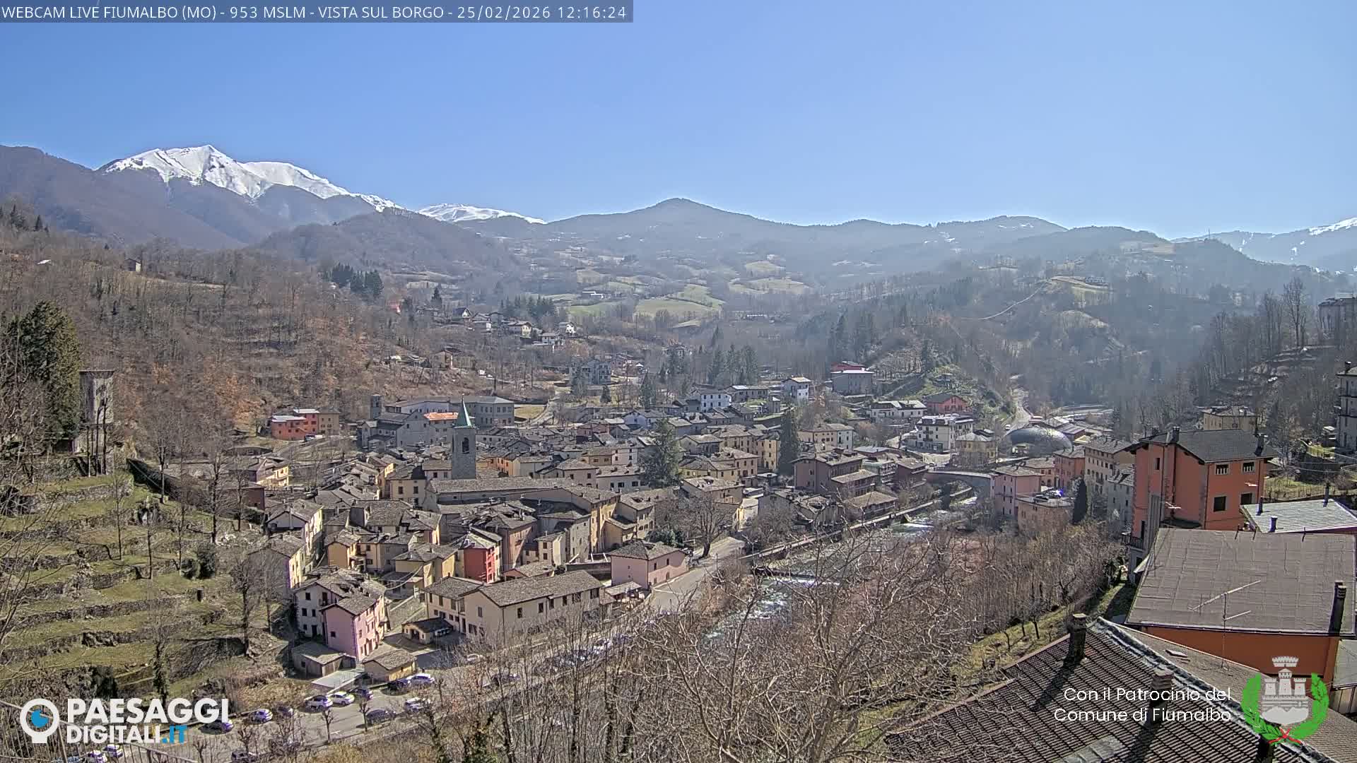 Fiumalbo -Dogana Village (Comune) Skyline Live Cam - Modena, Emilia-Romagna, Italia