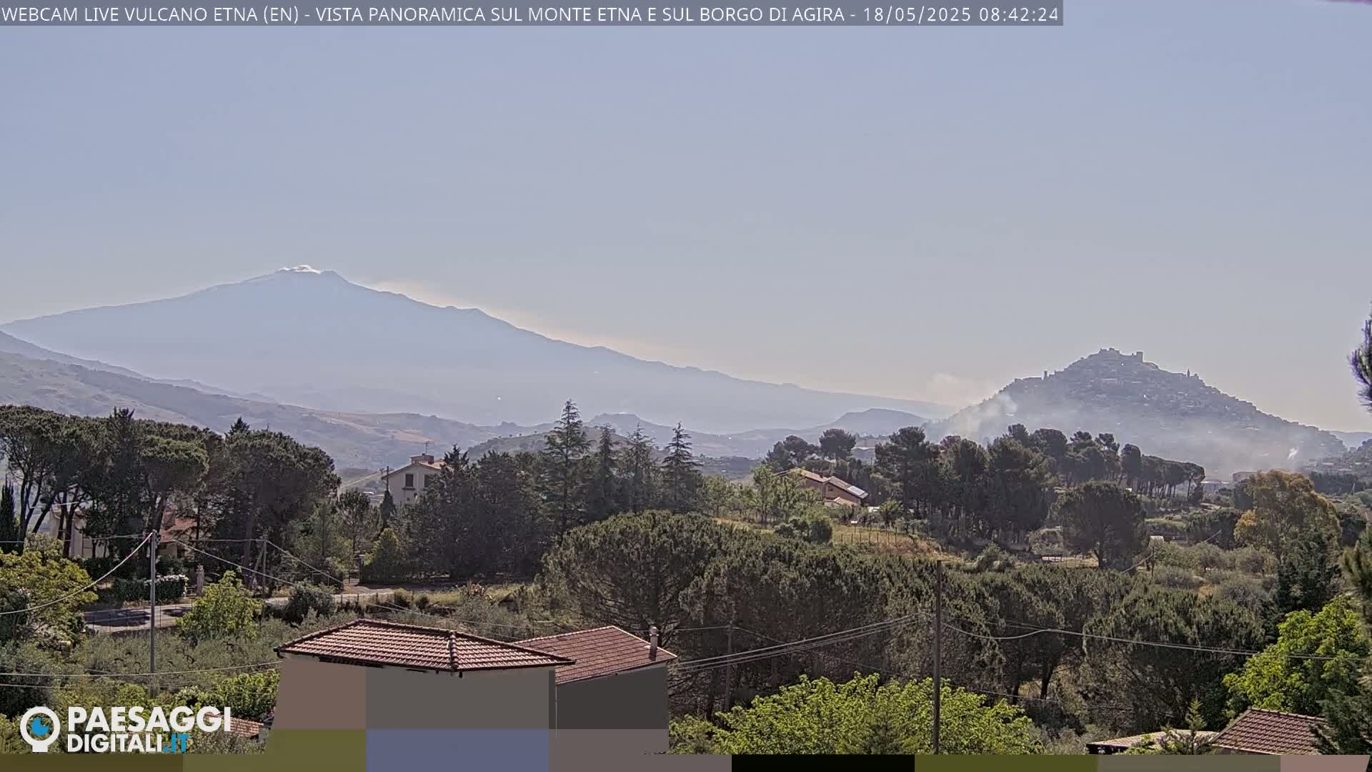 Etna Volcano , Monte Etna  & Agira City View Live Cam - Enna, Scily, Italy