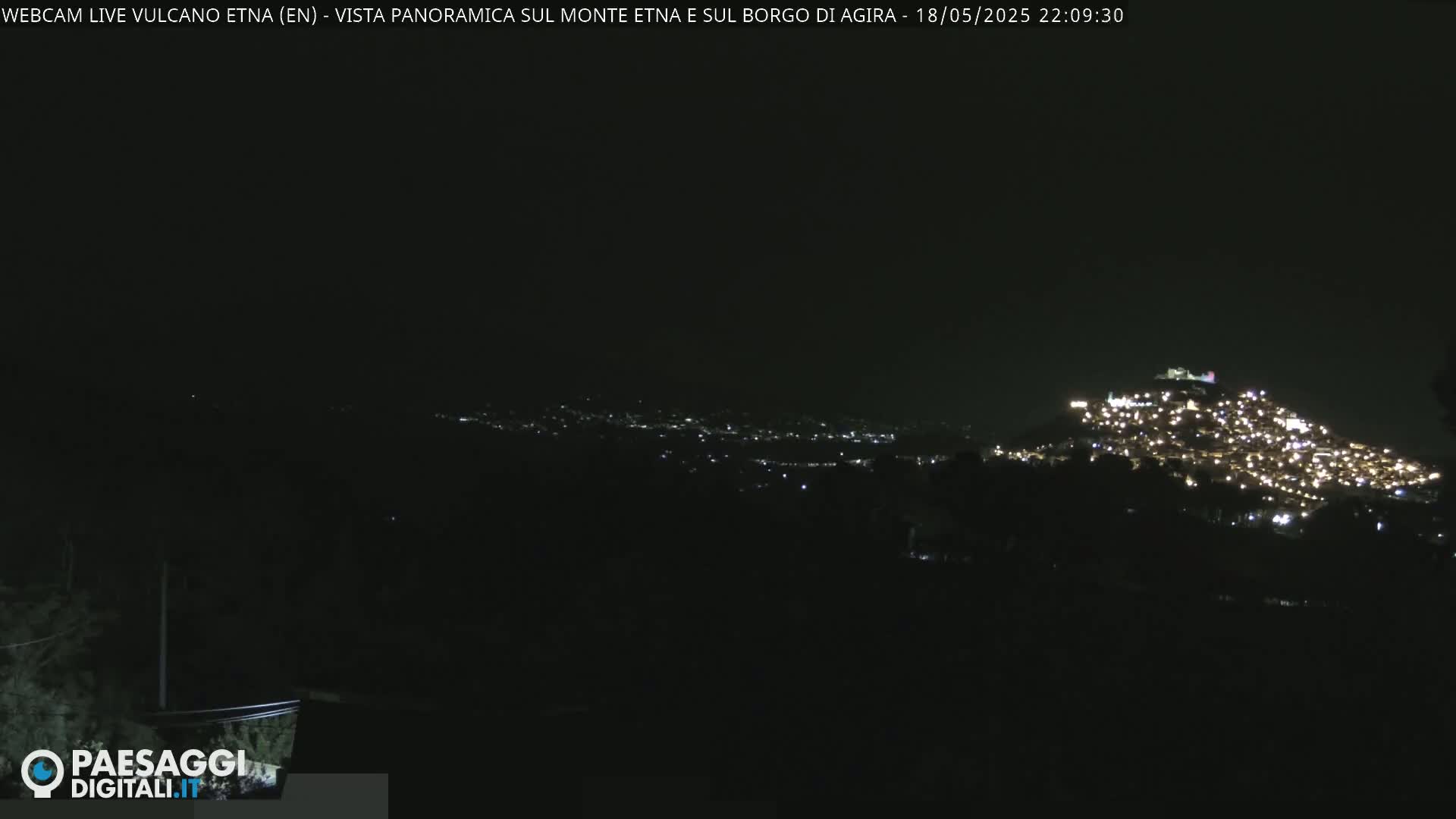 Etna Volcano , Monte Etna  & Agira City View Live Cam - Enna, Scily, Italy