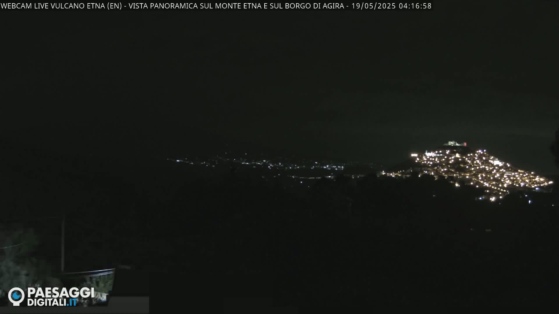 Etna Volcano , Monte Etna  & Agira City View Live Cam - Enna, Scily, Italy