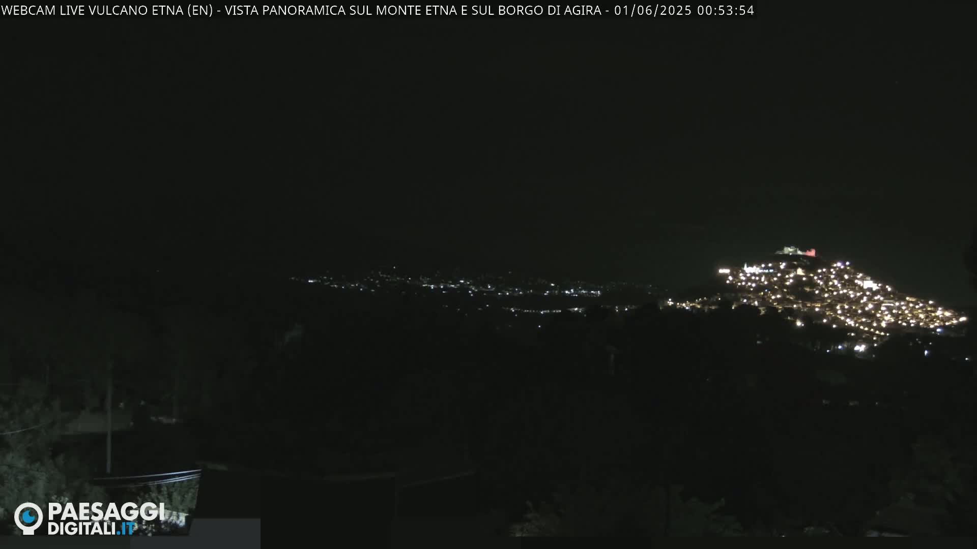 Etna Volcano , Monte Etna  & Agira City View Live Cam - Enna, Scily, Italy