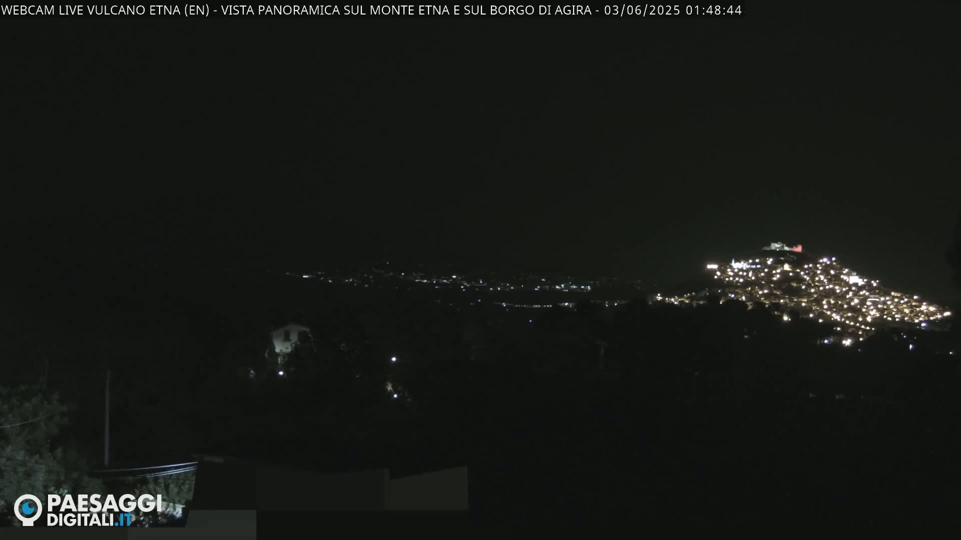 Etna Volcano , Monte Etna  & Agira City View Live Cam - Enna, Scily, Italy