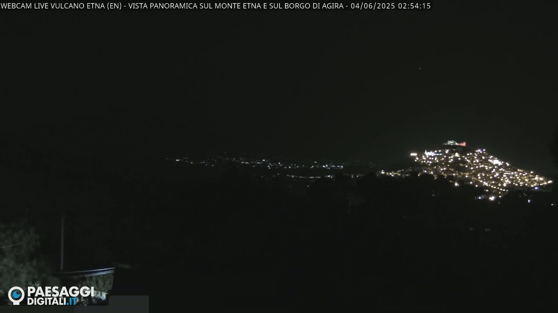 Etna Volcano , Monte Etna  & Agira City View Live Cam - Enna, Scily, Italy