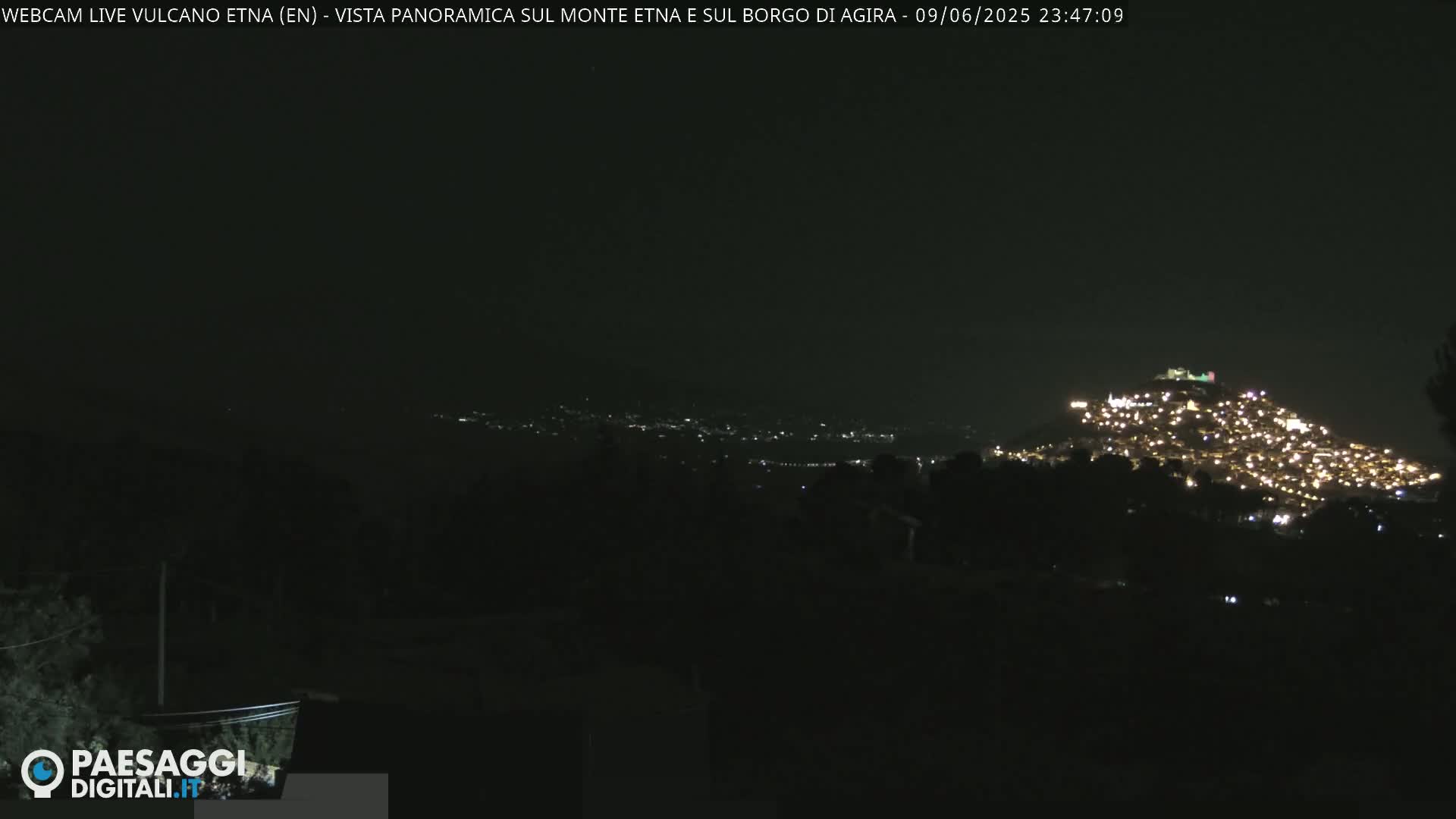 Etna Volcano , Monte Etna  & Agira City View Live Cam - Enna, Scily, Italy