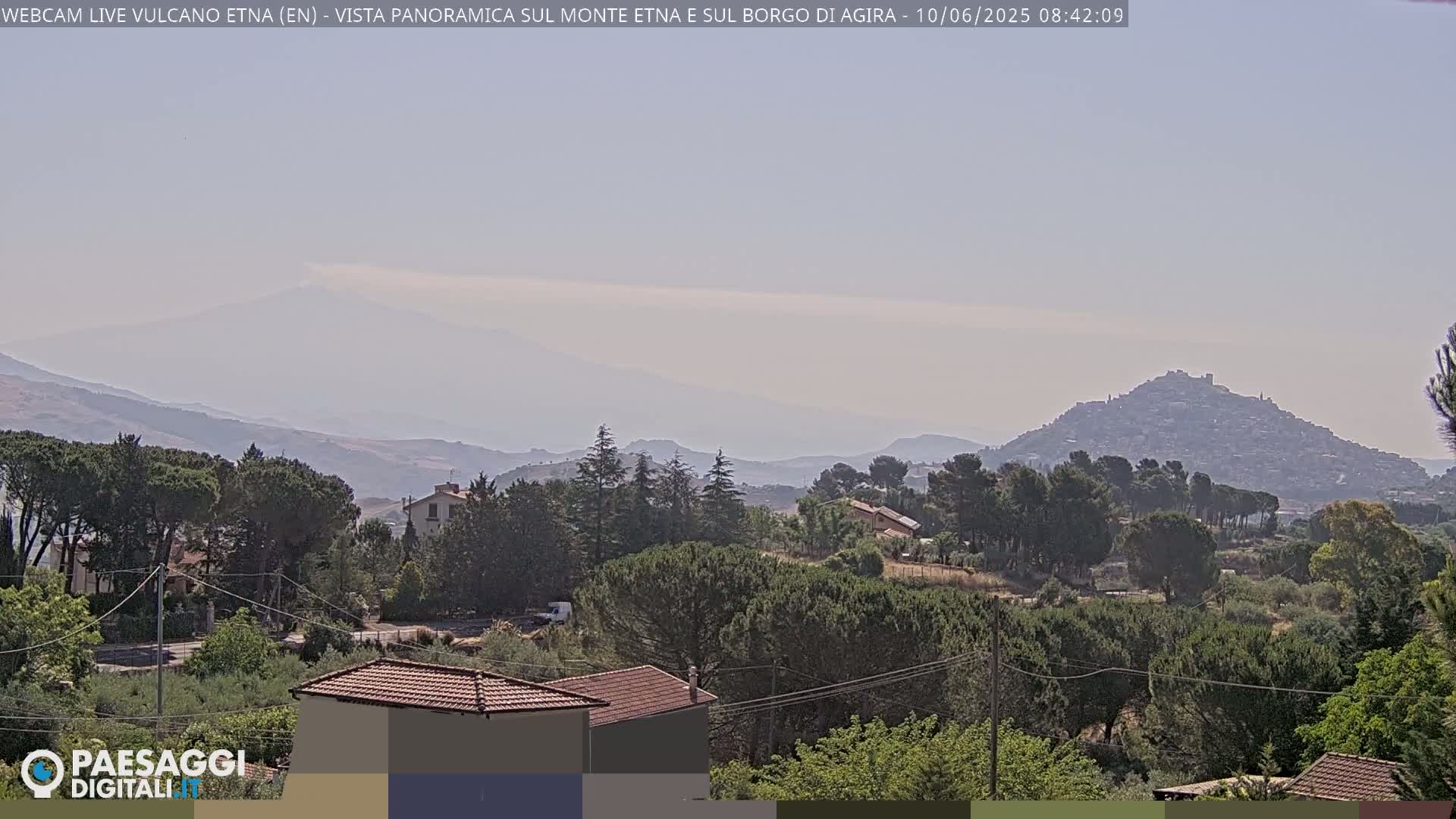 Etna Volcano , Monte Etna  & Agira City View Live Cam - Enna, Scily, Italy