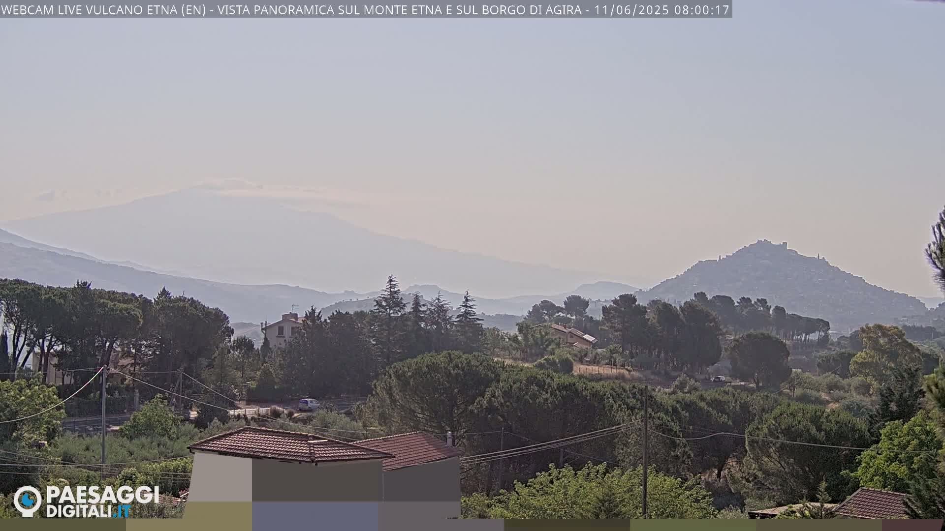 Etna Volcano , Monte Etna  & Agira City View Live Cam - Enna, Scily, Italy