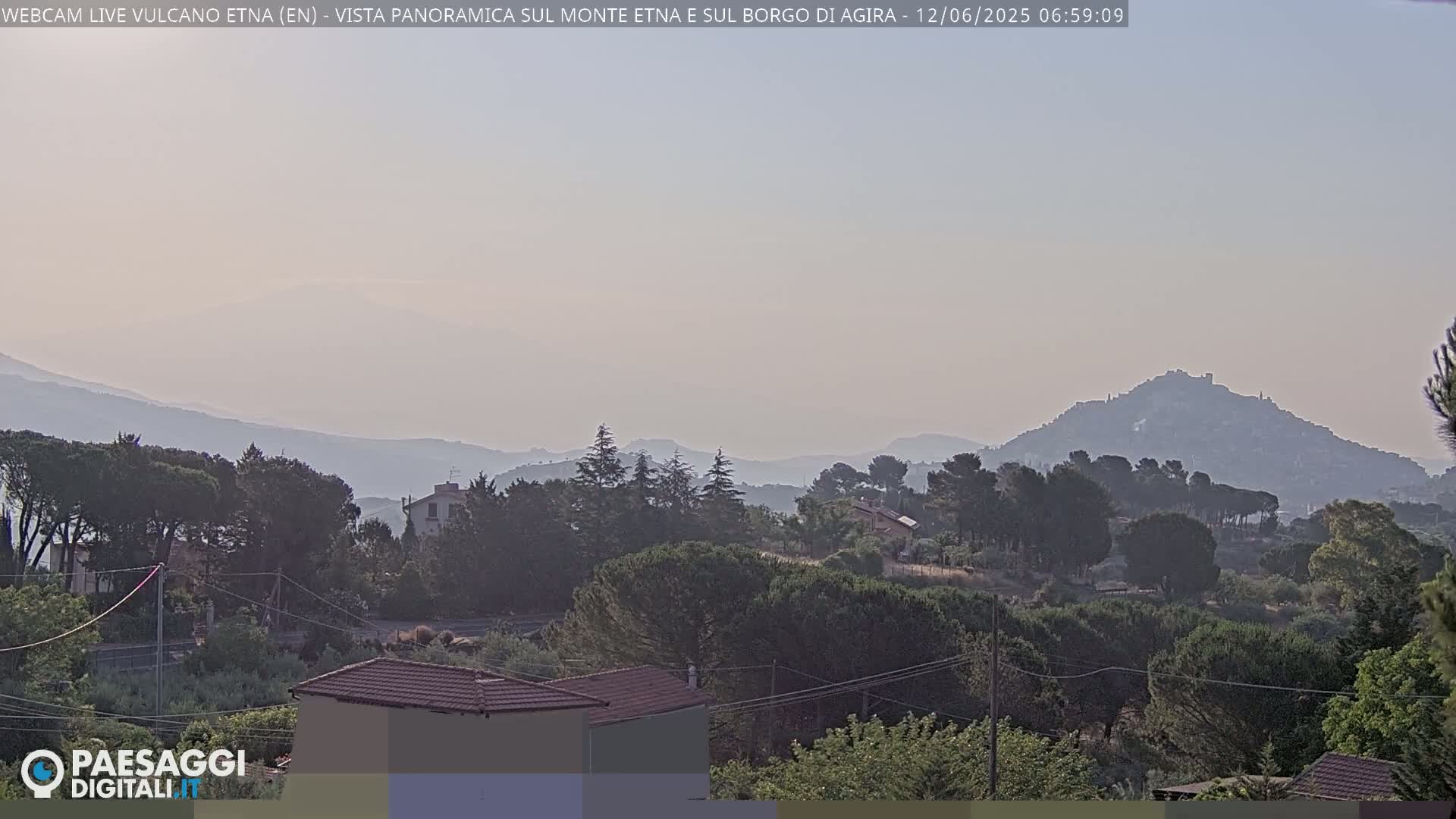 Etna Volcano , Monte Etna  & Agira City View Live Cam - Enna, Scily, Italy
