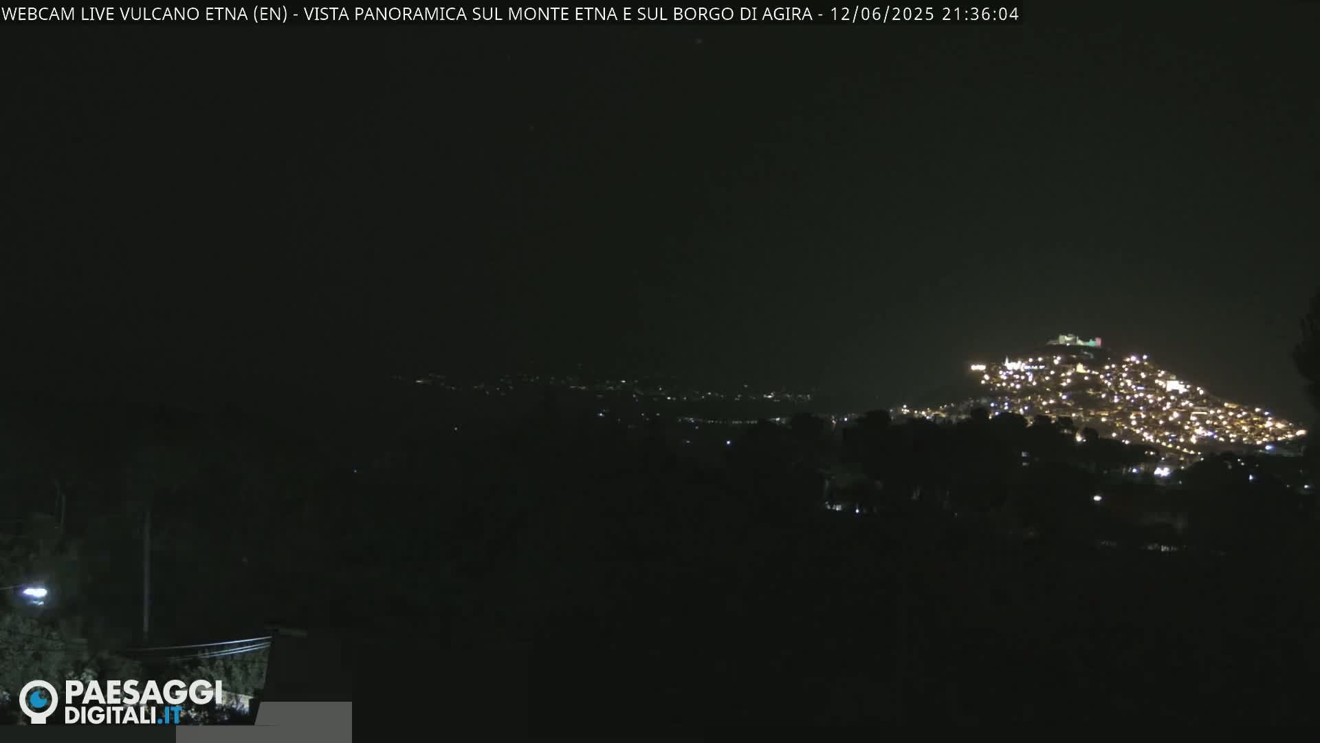 Etna Volcano , Monte Etna  & Agira City View Live Cam - Enna, Scily, Italy