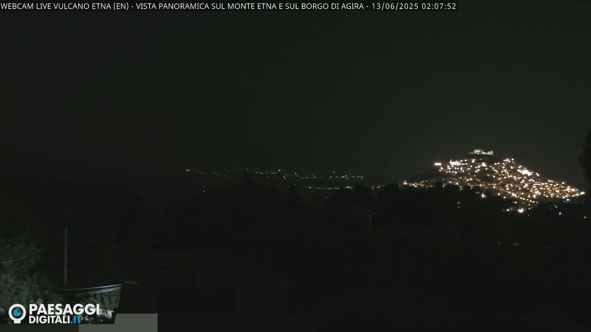 Etna Volcano , Monte Etna  & Agira City View Live Cam - Enna, Scily, Italy