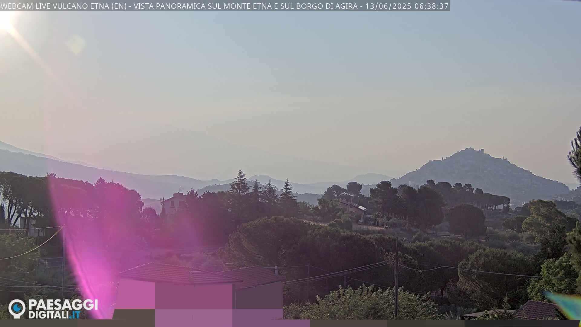 Etna Volcano , Monte Etna  & Agira City View Live Cam - Enna, Scily, Italy