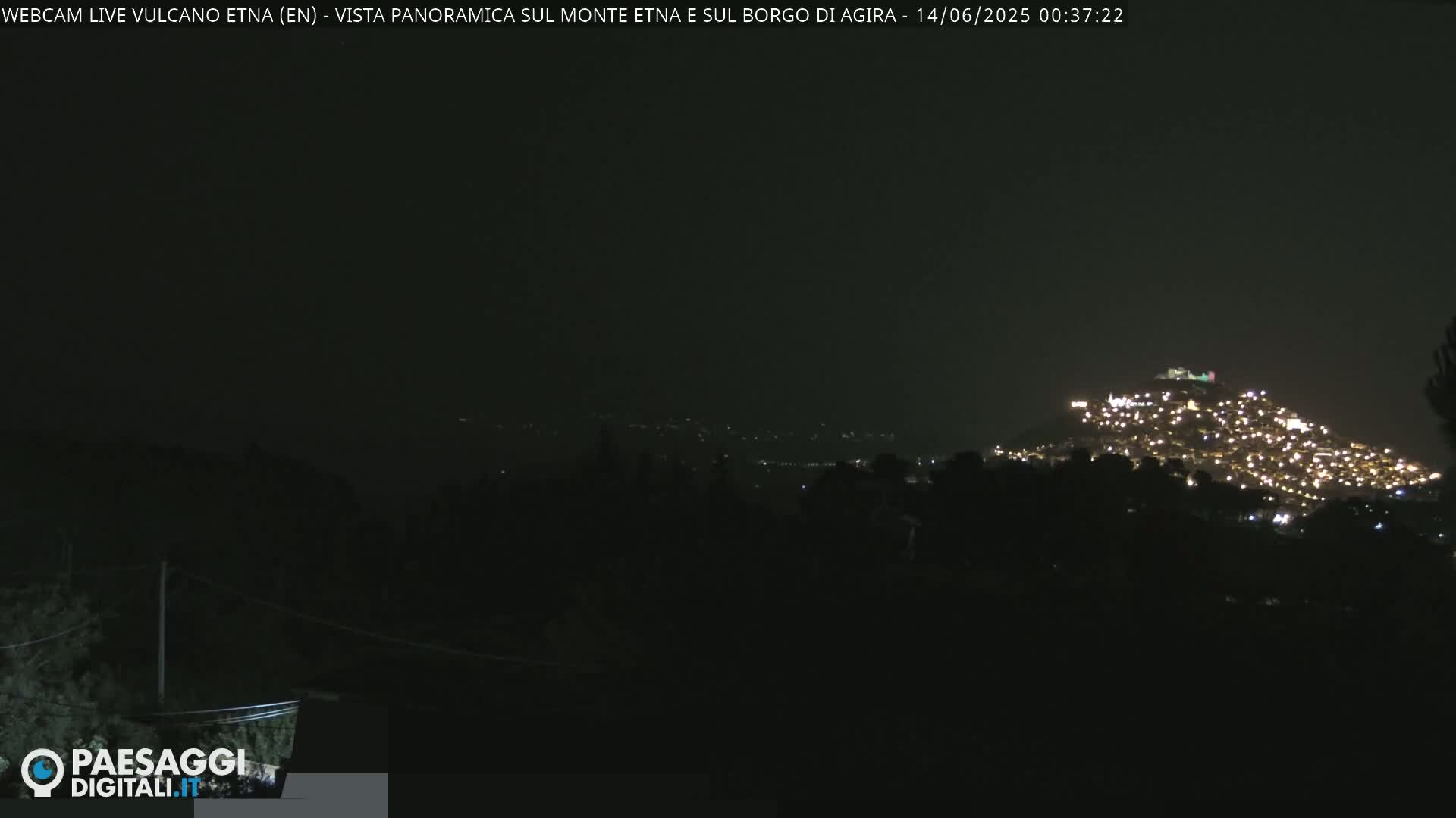 Etna Volcano , Monte Etna  & Agira City View Live Cam - Enna, Scily, Italy