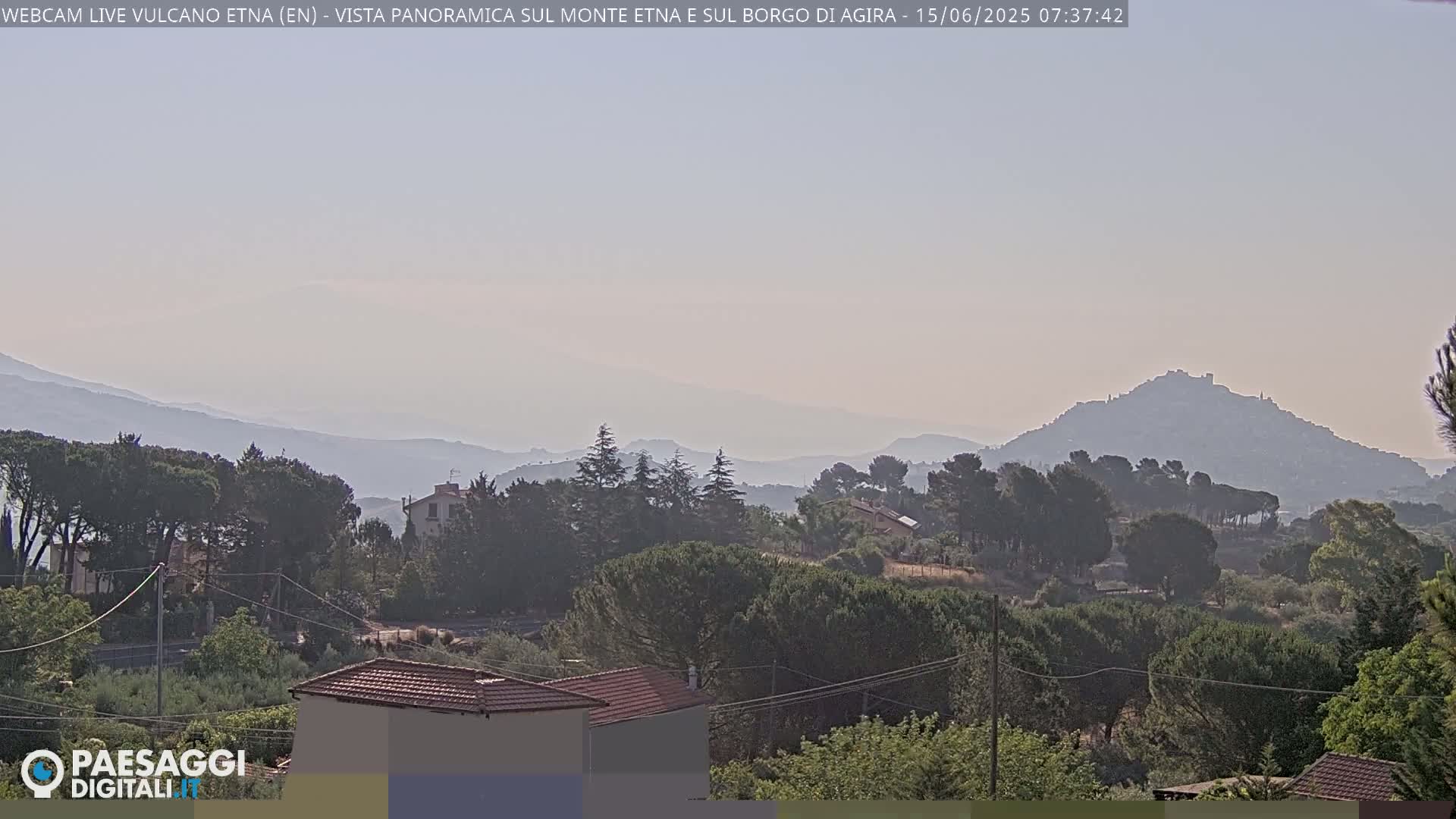Etna Volcano , Monte Etna  & Agira City View Live Cam - Enna, Scily, Italy