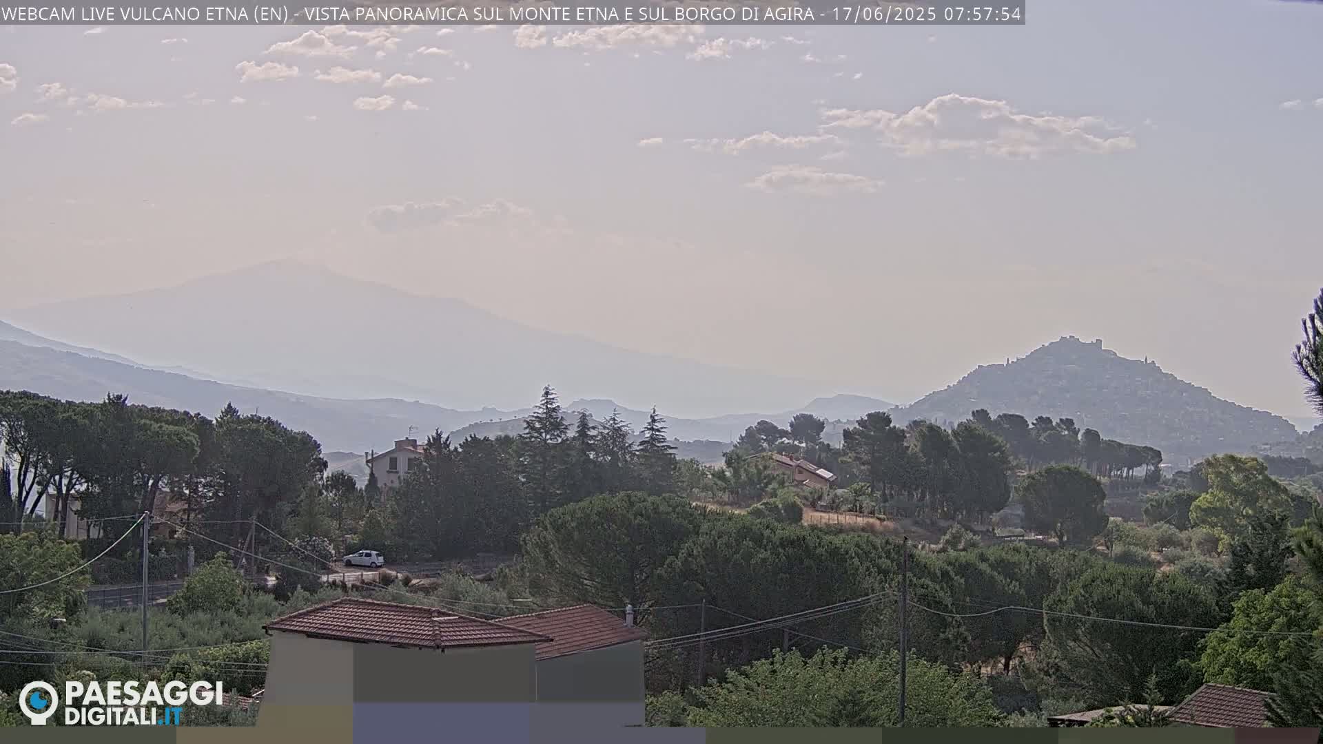 Etna Volcano , Monte Etna  & Agira City View Live Cam - Enna, Scily, Italy