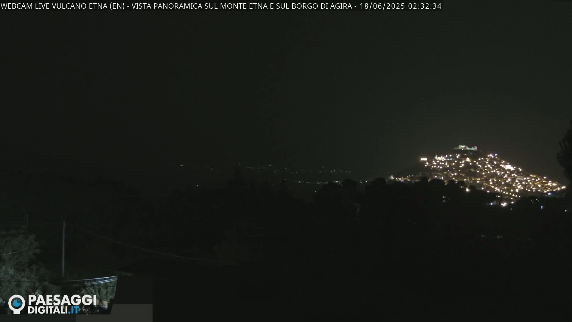 Etna Volcano , Monte Etna  & Agira City View Live Cam - Enna, Scily, Italy