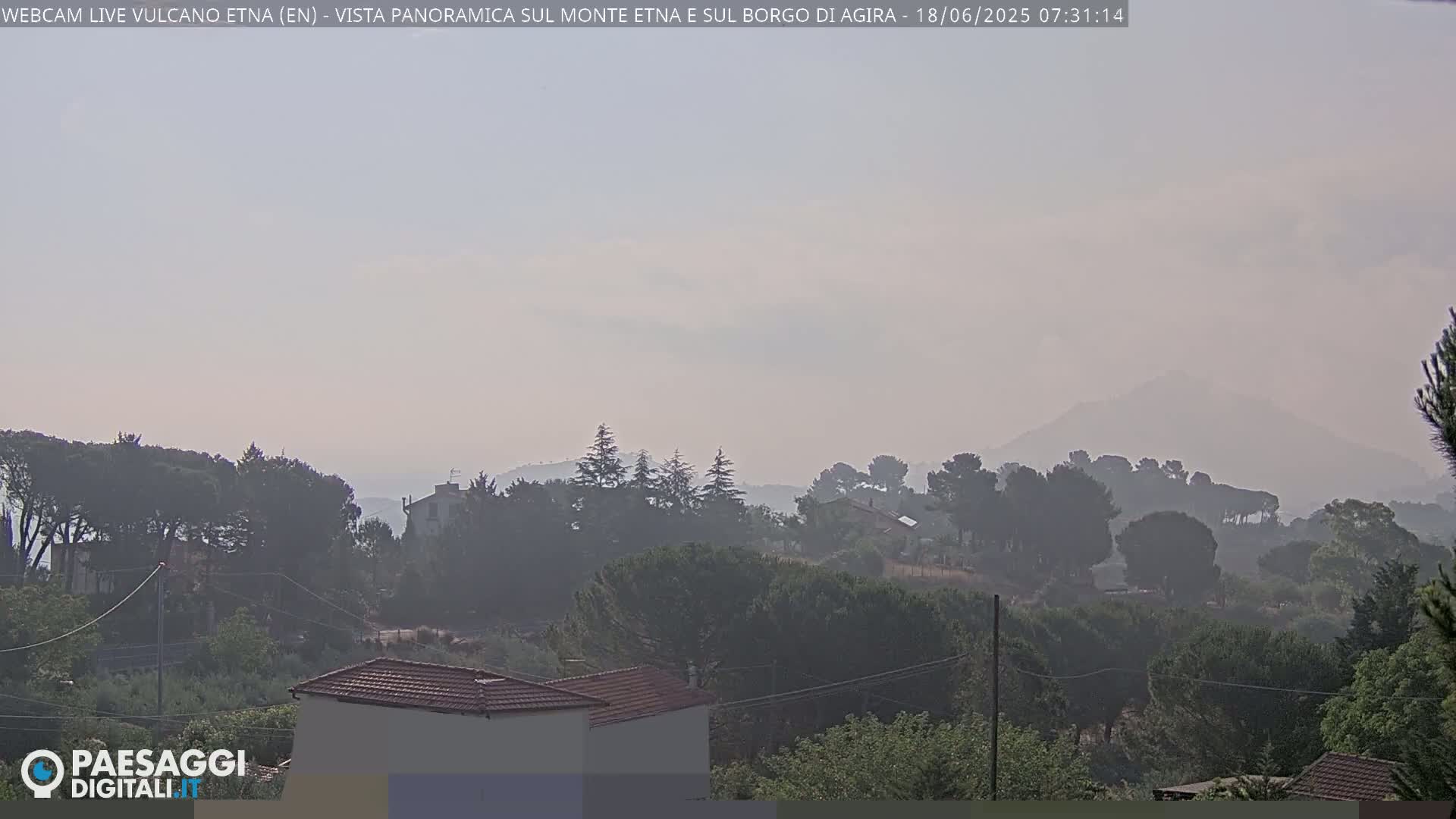 Etna Volcano , Monte Etna  & Agira City View Live Cam - Enna, Scily, Italy